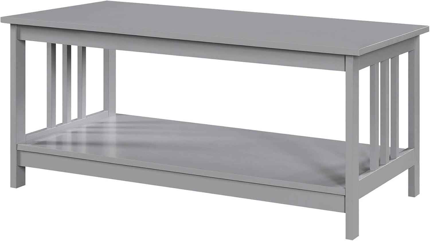 Gray Rectangular Wood Mission Coffee Table