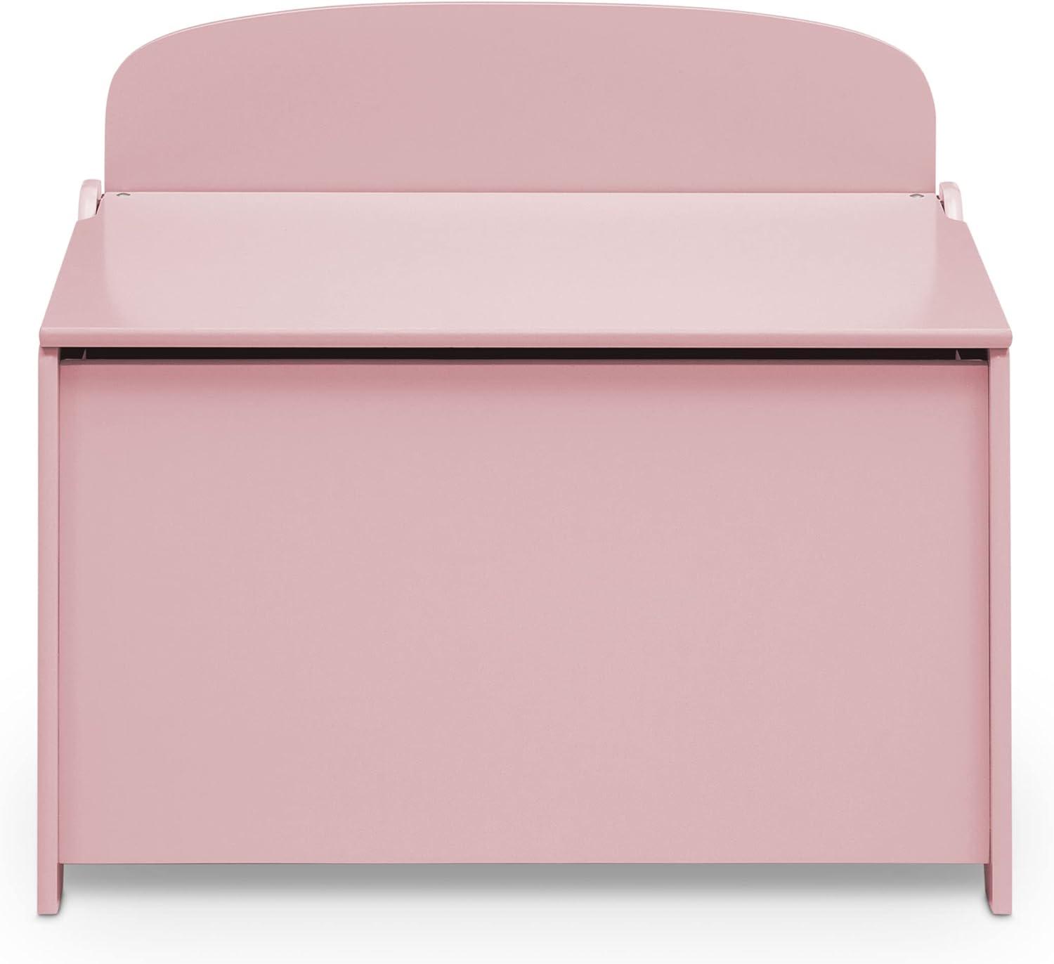 Dusty Rose Pink Wooden Toy Storage Box with Handles