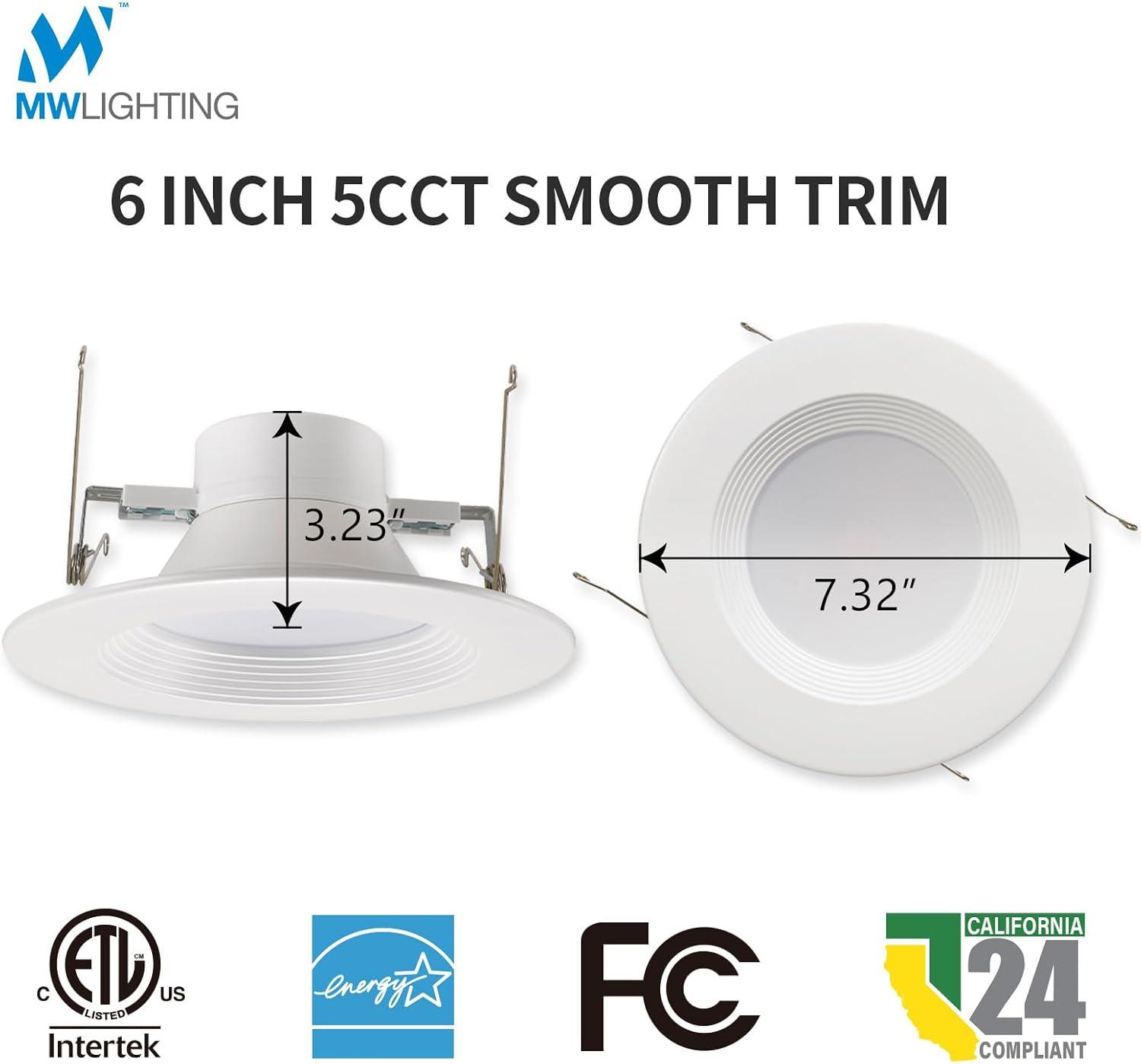 6'' Selectable Color Temperature Dimmable Air-Tight IC Rated LED Retrofit Recessed Lighting Kit