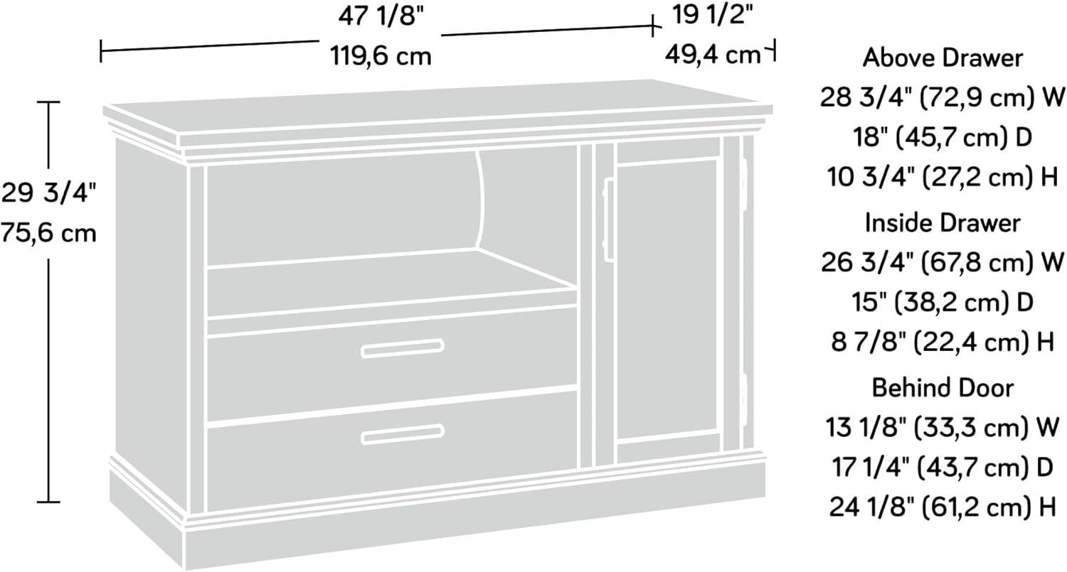 Aspen Post 47.09'' Wide 1 - Drawer Filing Credenza with Cable Management