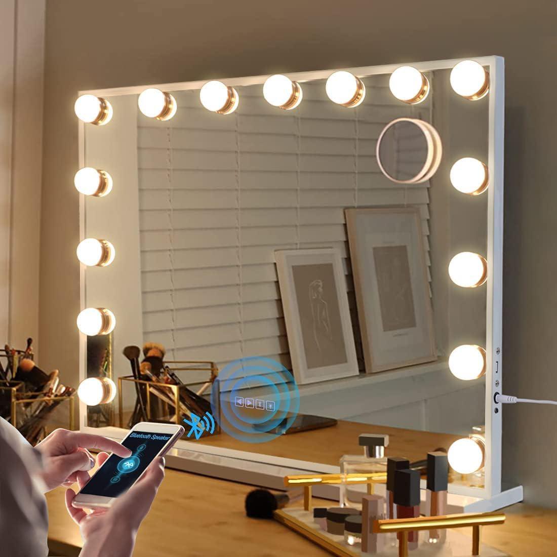 Rectangular Frameless Vanity Mirror with Dimmable LED Lights