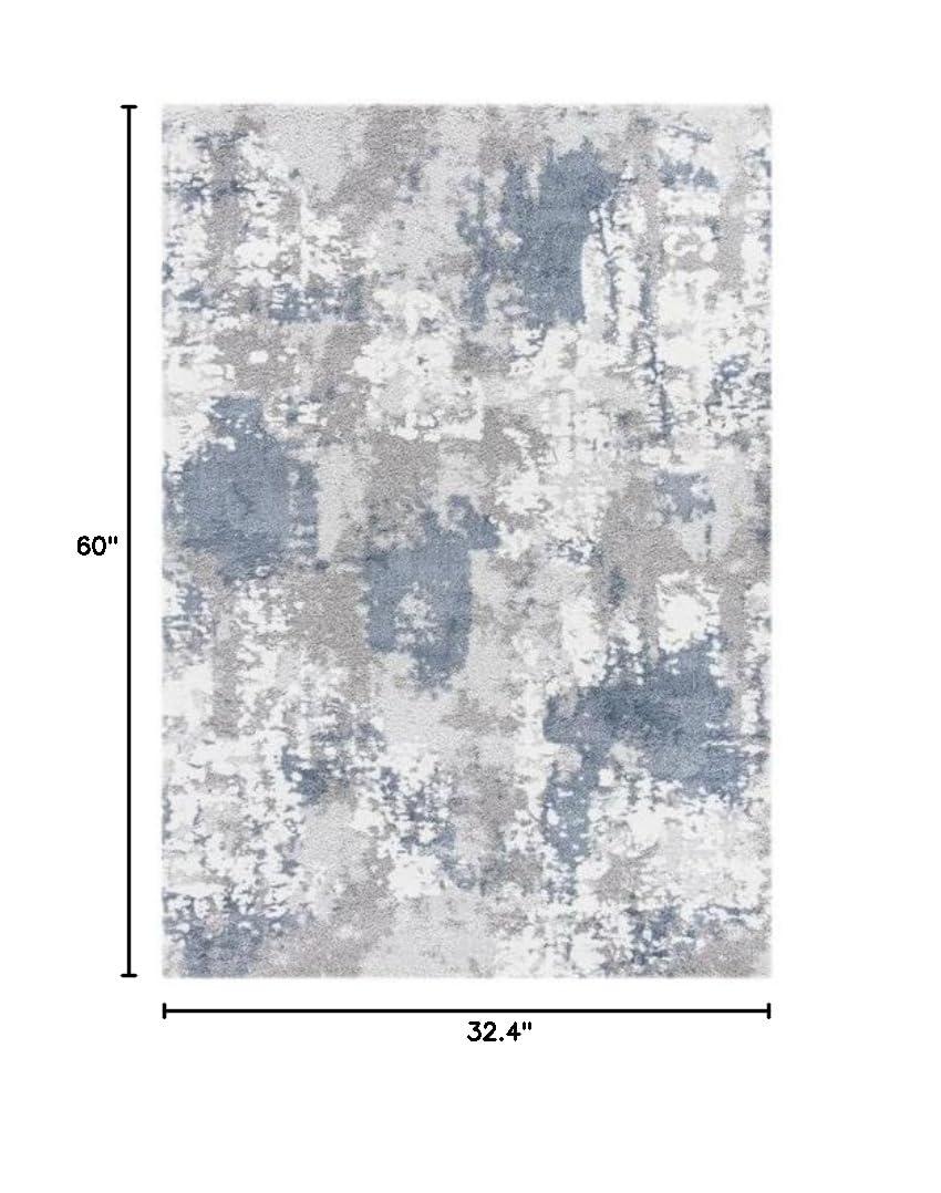 Century 300 CTY339 Power Loomed Indoor Accent Rug - Grey/Blue - 2'7"x5' - Safavieh