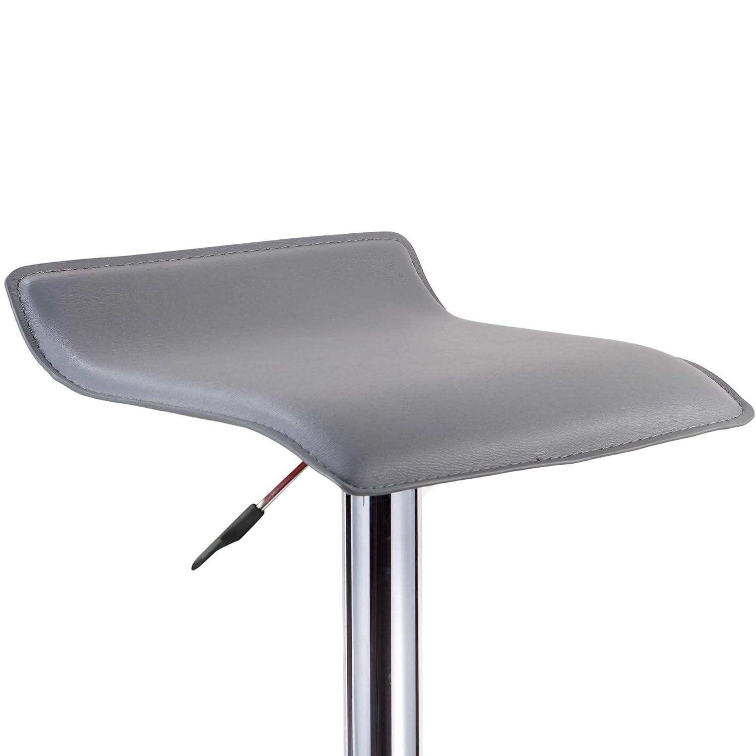 Leick Home 10042GR Adjustable Swivel Stool with Chrome Base, Set of 2, Gray