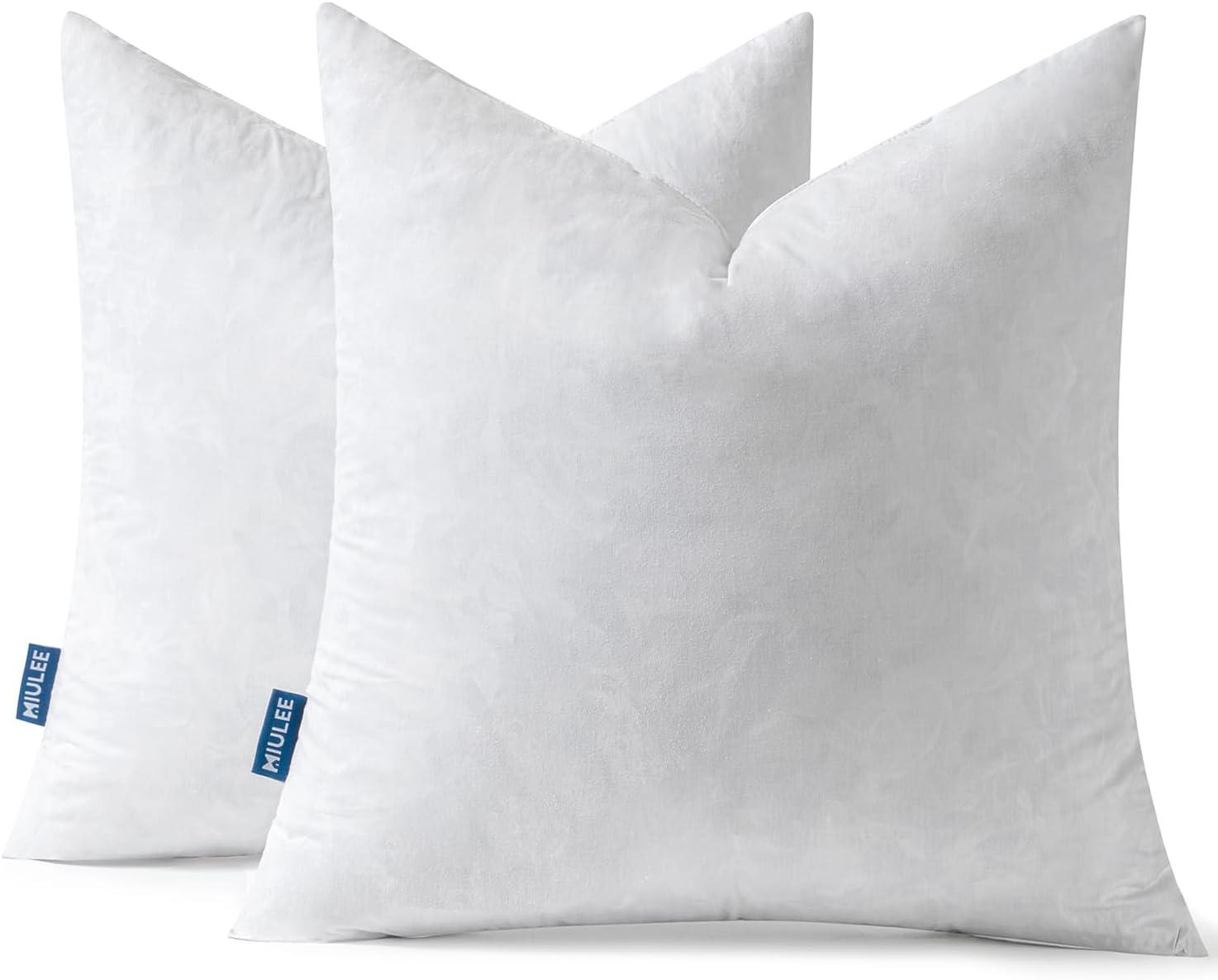 26'' White Cotton and Polyester Pillow Inserts Set of 2