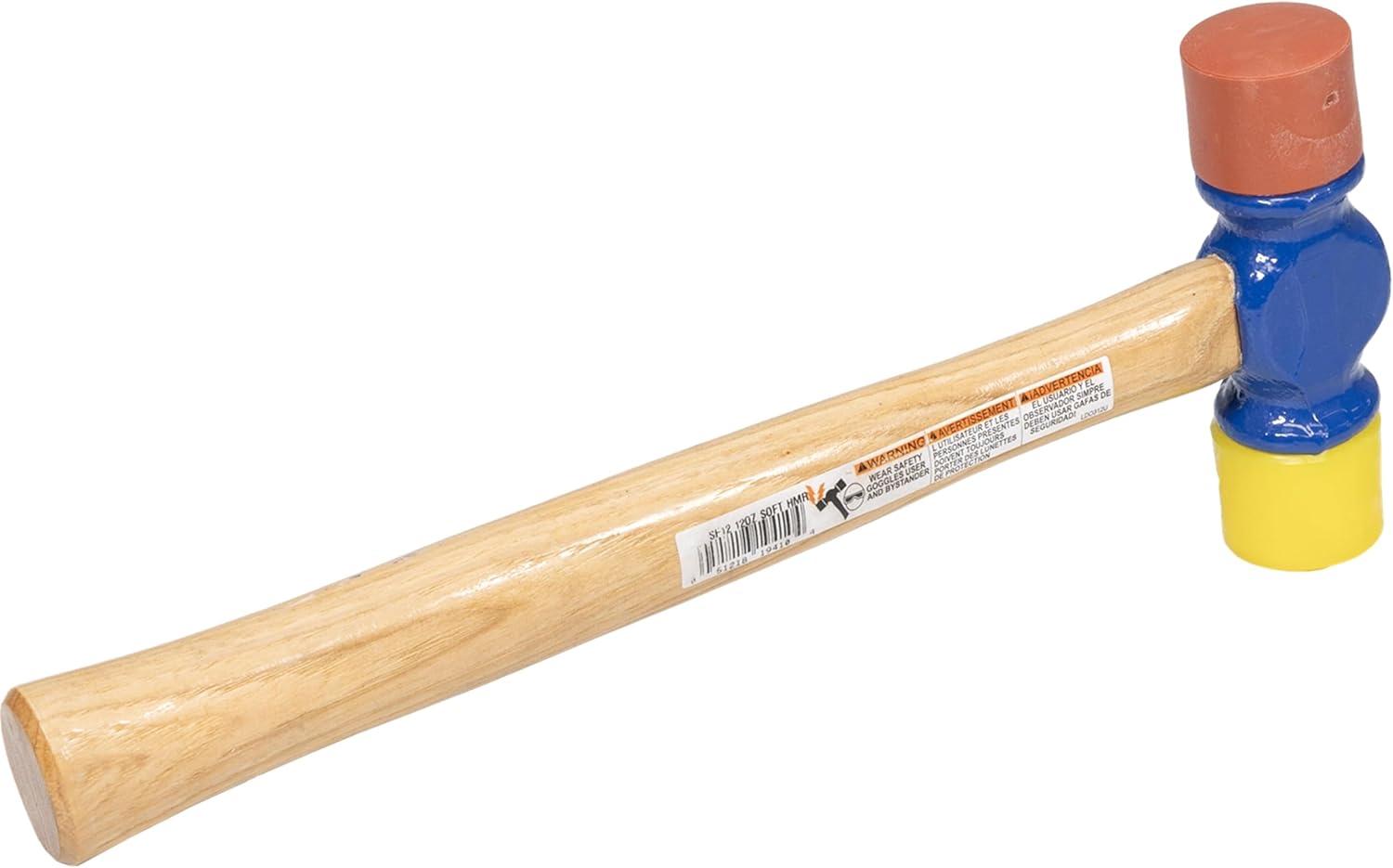 1 PK Vaughan 12 oz. Soft Face Hammer, 12 1/2 in L Steel W/ Vinyl Grip Handle