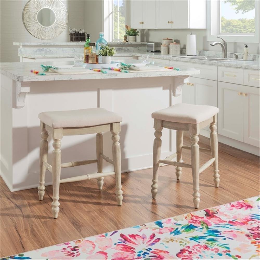 Jordyn Backless Upholstered Wood Counter & Bar Stool