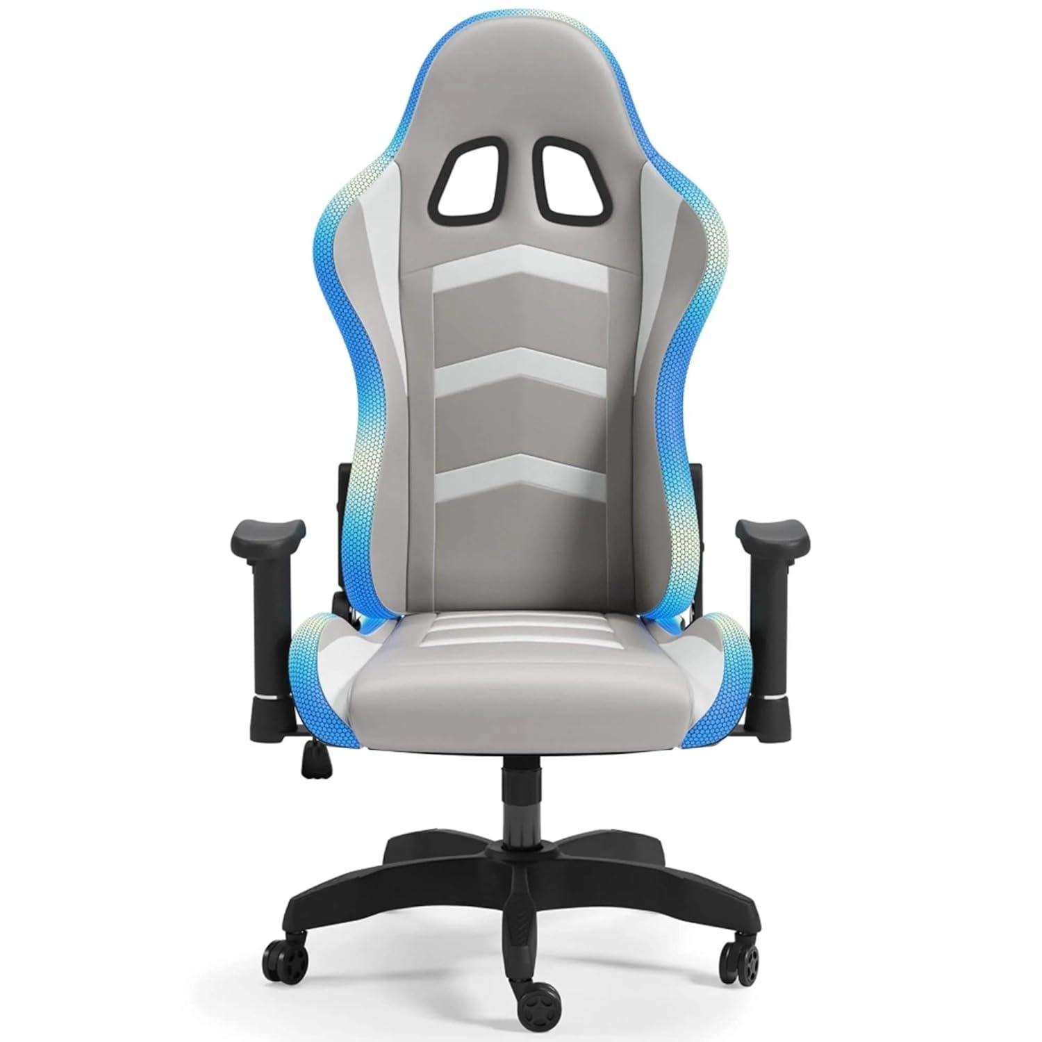 Signature Design by Ashley Contemporary Lynxtyn Home Office Desk Chair White/Gray