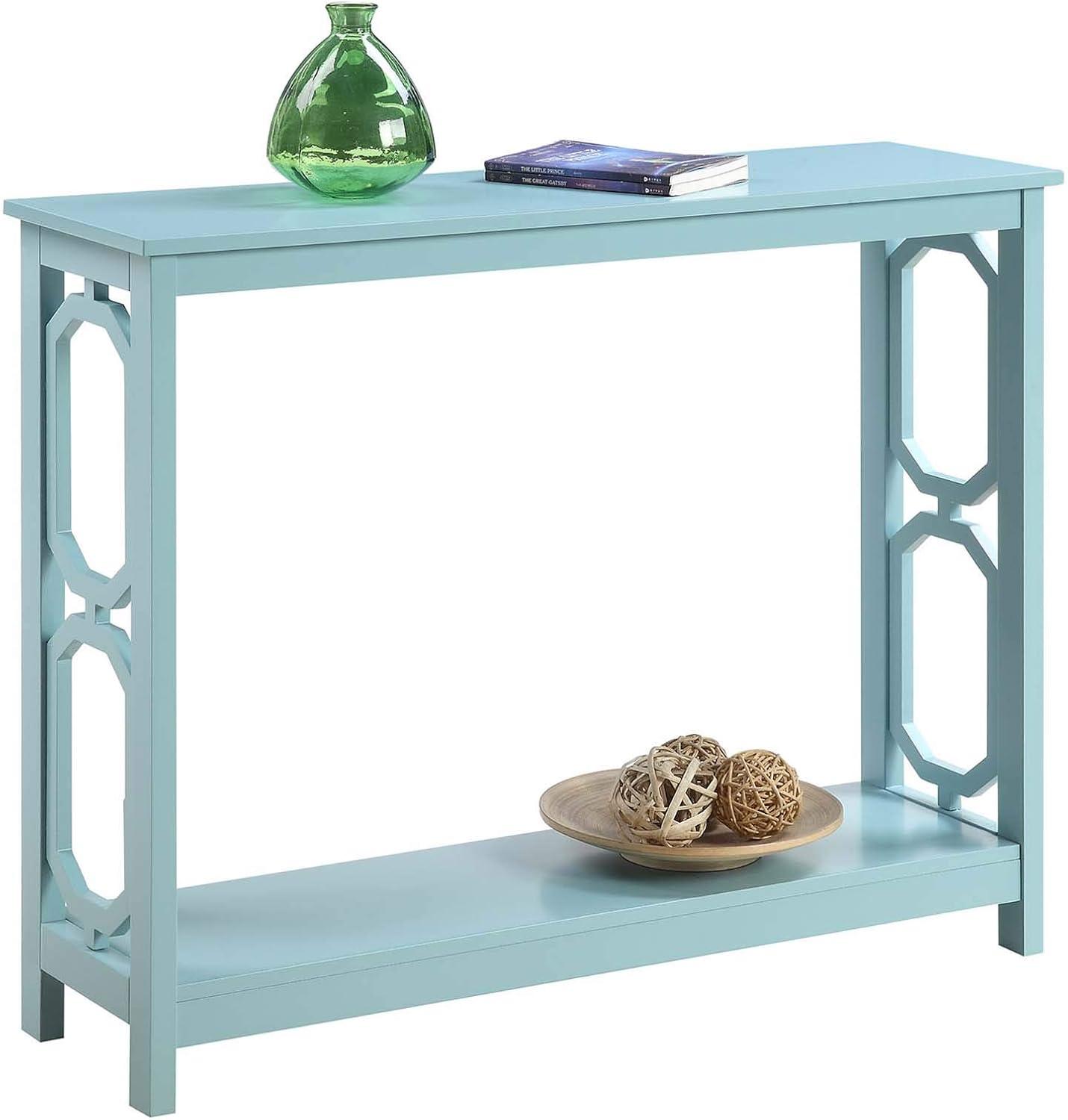 Convenience Concepts Omega Console Table with Shelf, Sea Foam