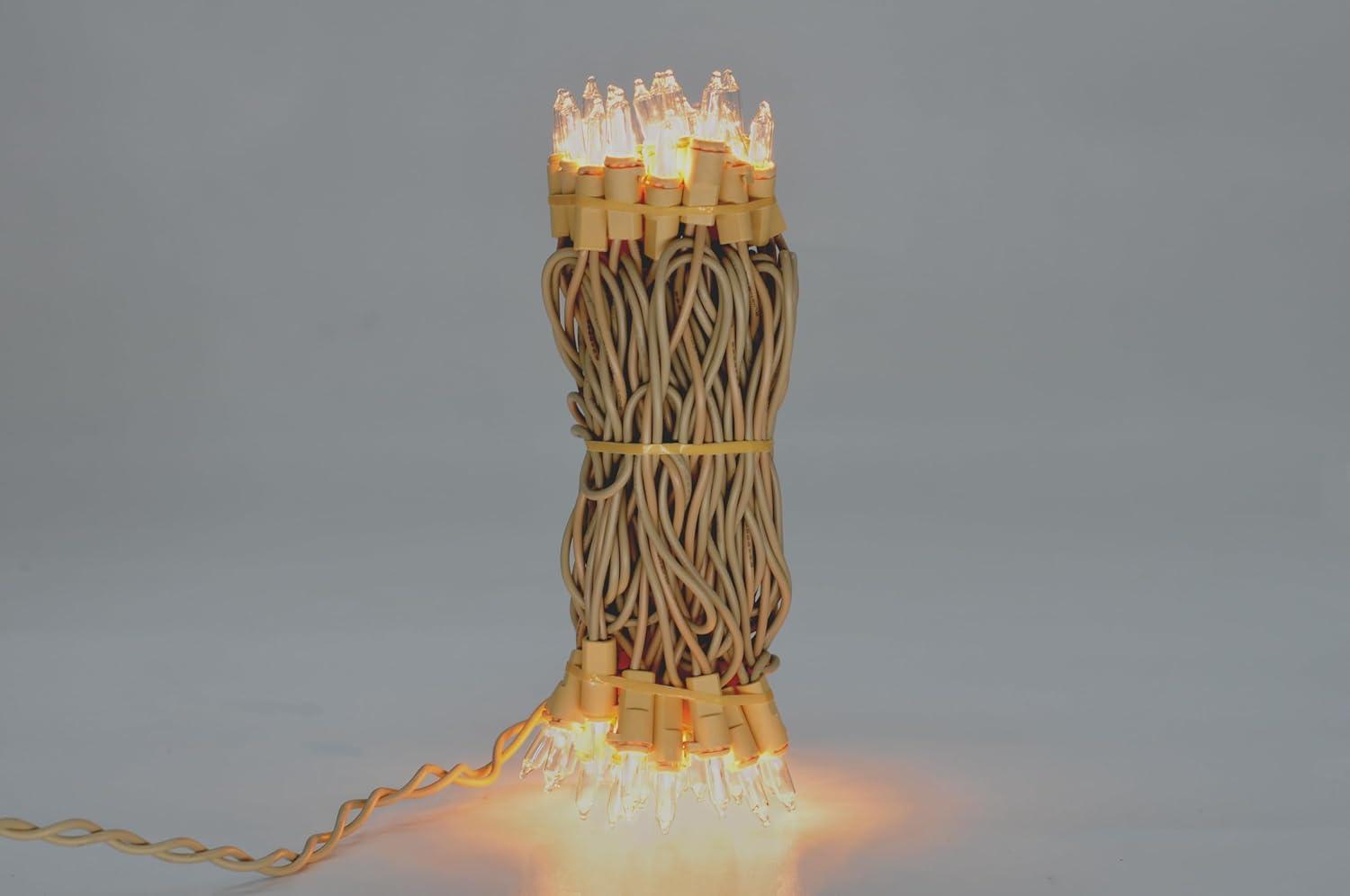 Brite Star 50 Count Designer Series Light Set, Clear, Champagne Wire