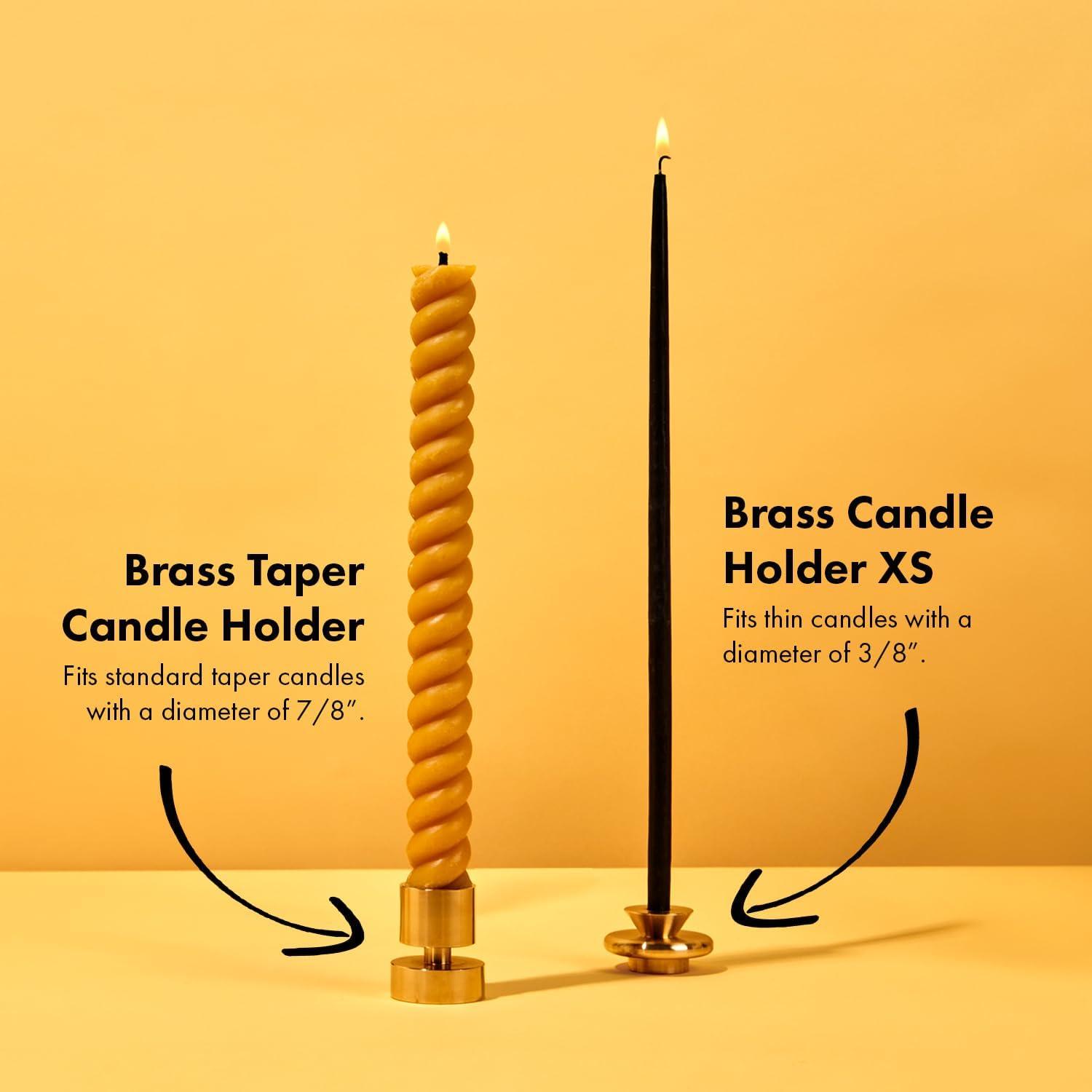 Elegant Small Solid Brass Taper Candle Holder