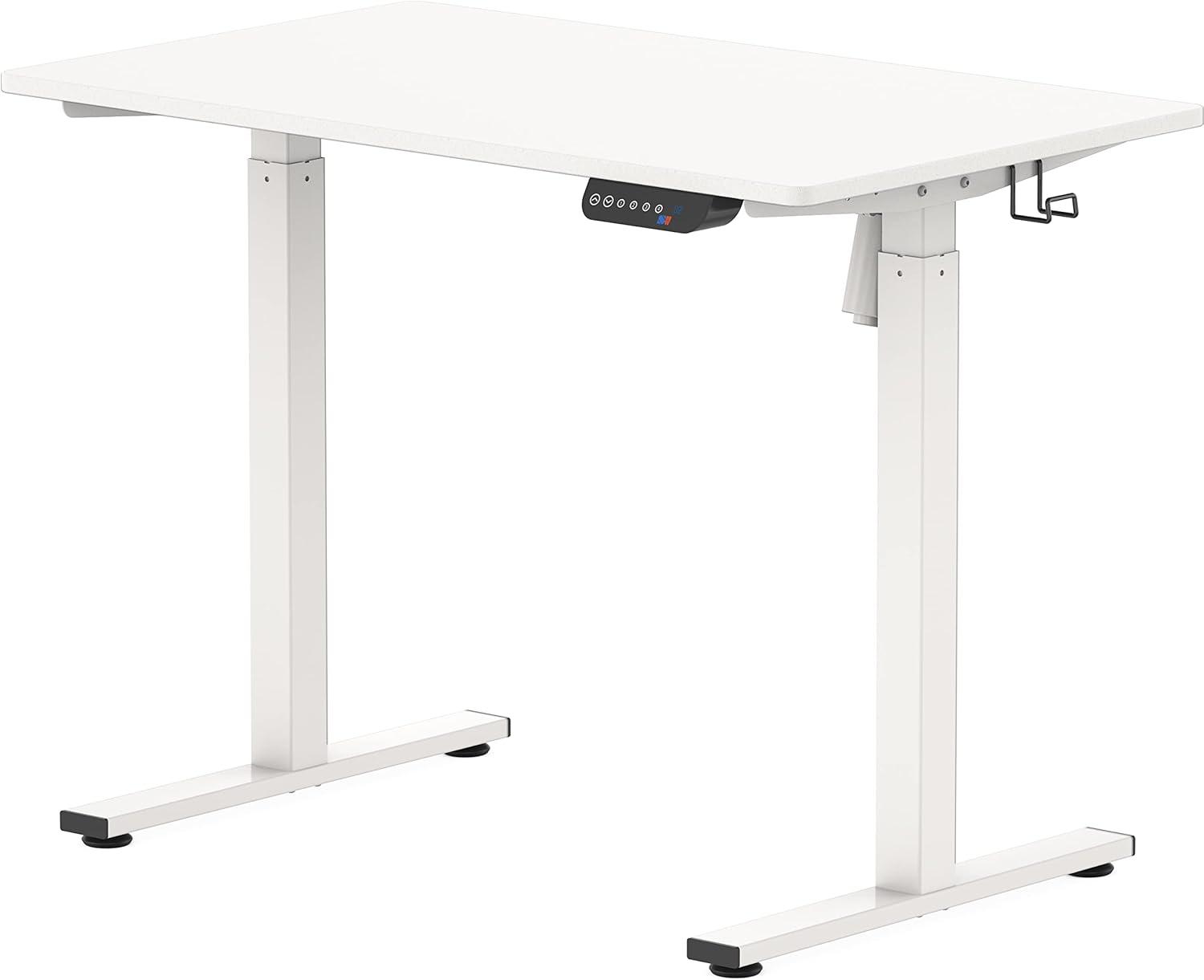 SHW 40-Inch Electric Height Adjustable Desk with Memory Preset, White