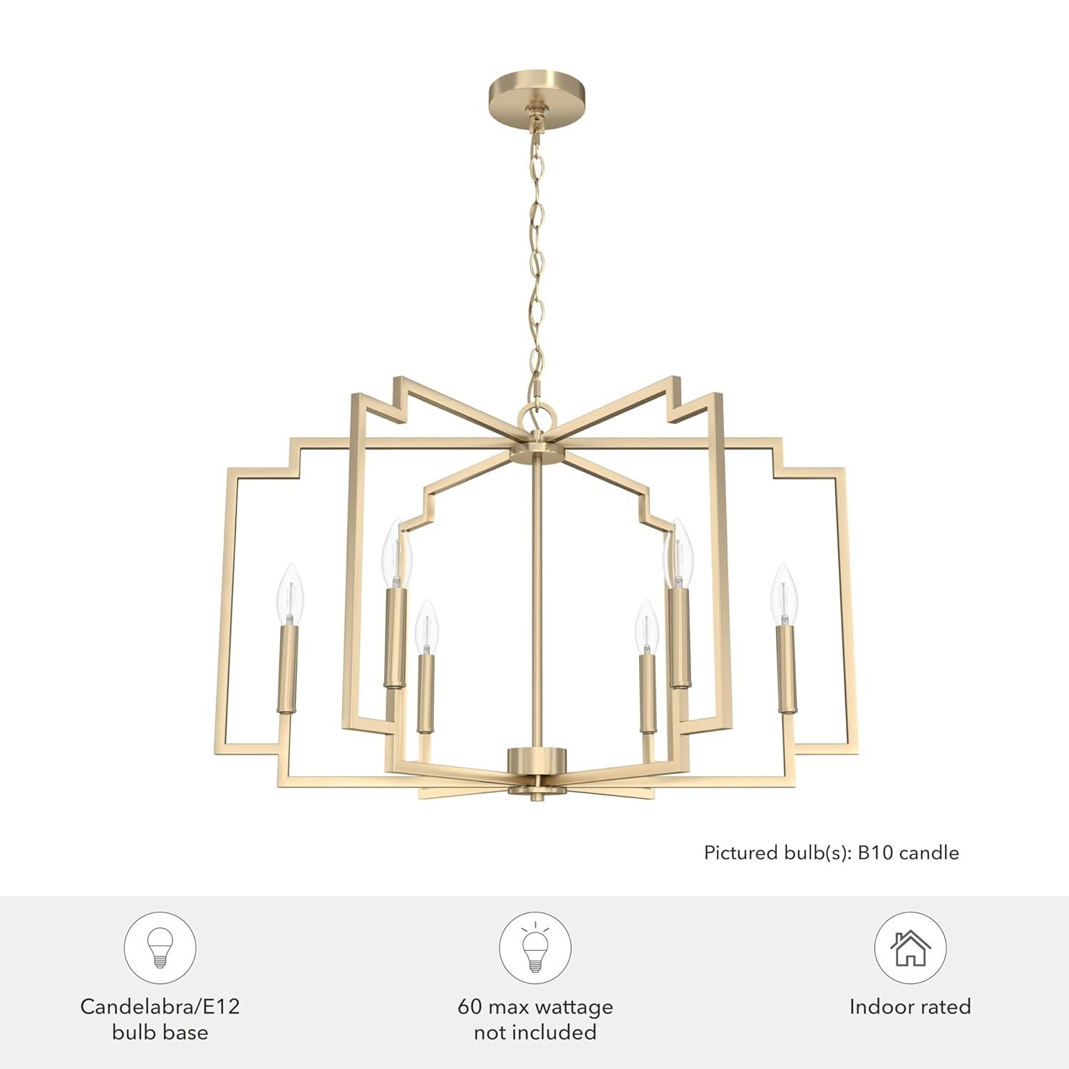 Hunter 30 Inch Zoanne 6 Light Chandelier Ceiling Light Fixture
