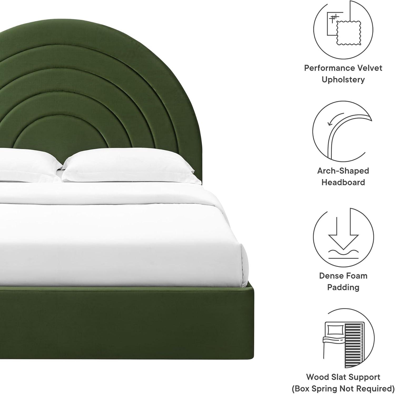 Modway Solana Arched Performance Velvet Platform Bed