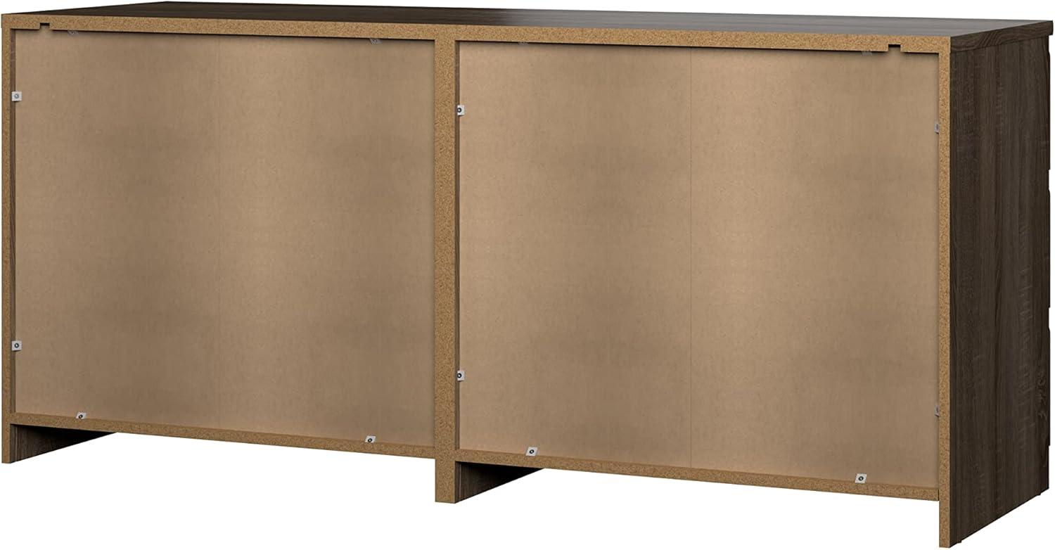 Wood Scottsdale 6 Drawer Double Dresser in Truffle Brown-Tvilum