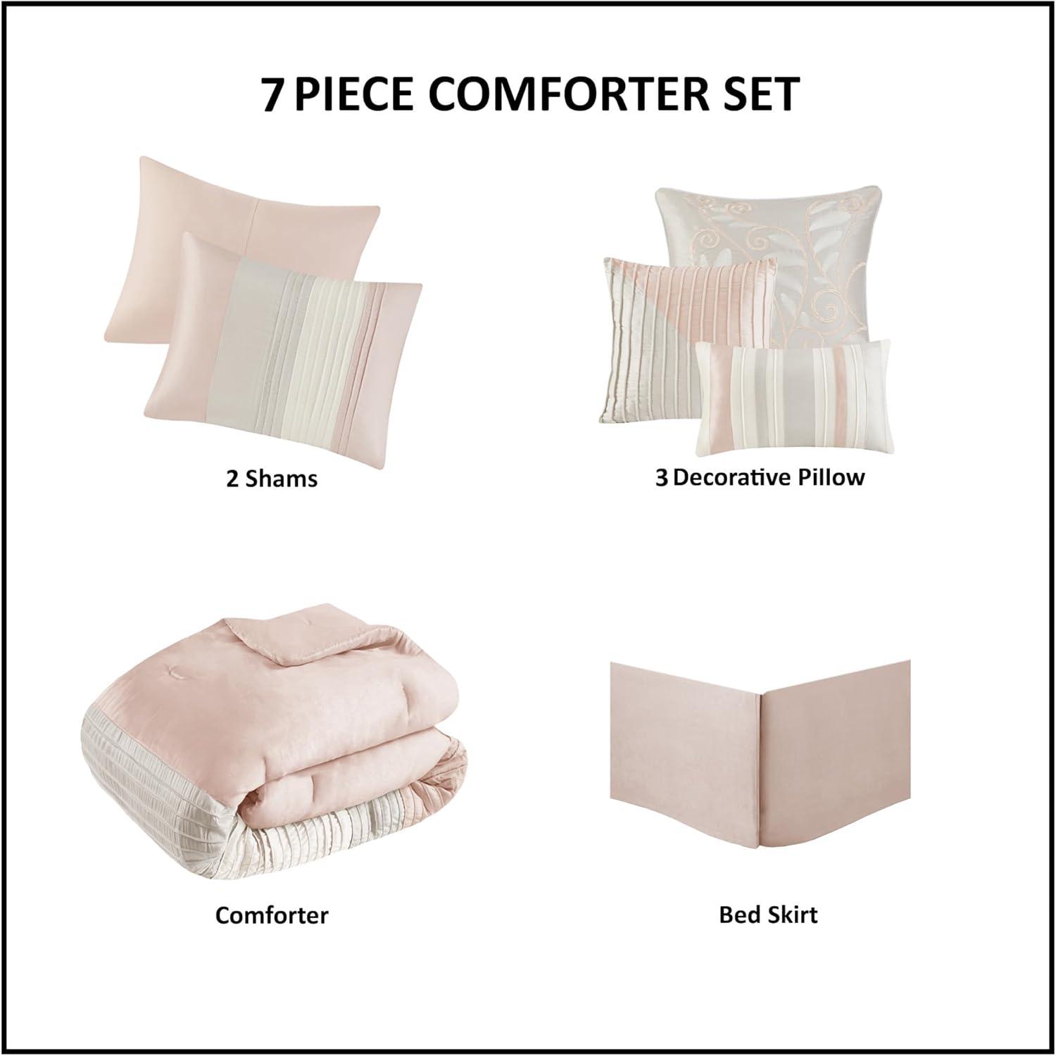 Madison Park Amherst 7 Piece Striped and Pleated Comforter Set & Reviews | Wayfair