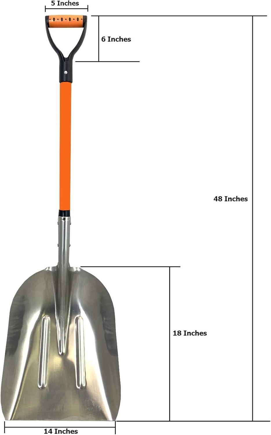 Ashmanonline Aluminium 48 Inch Snow Shovel with Large Head and Durable Handle (2 Pack)