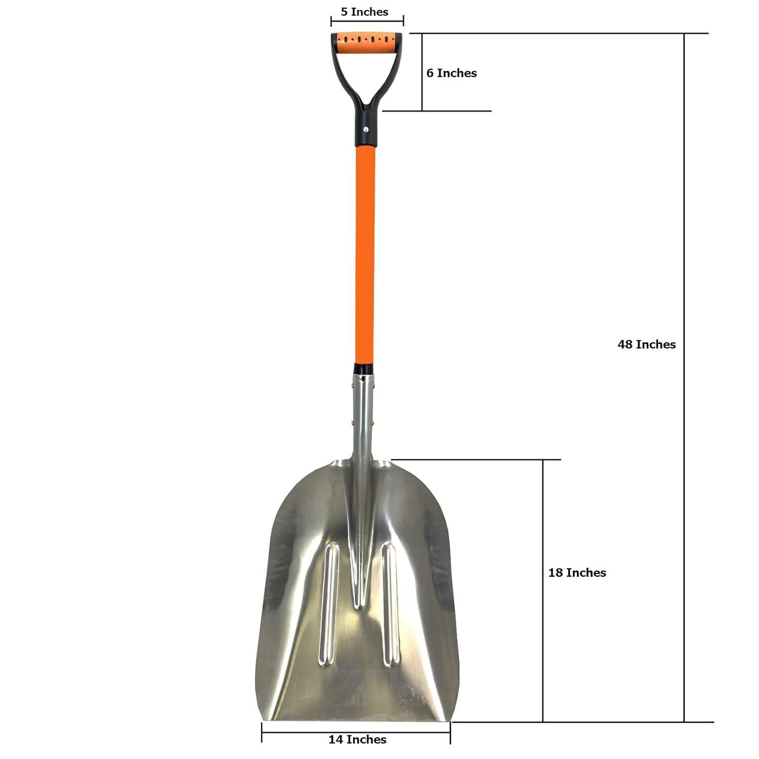 Ashmanonline Aluminium 48 Inch Snow Shovel with Large Head and Durable Handle (2 Pack)