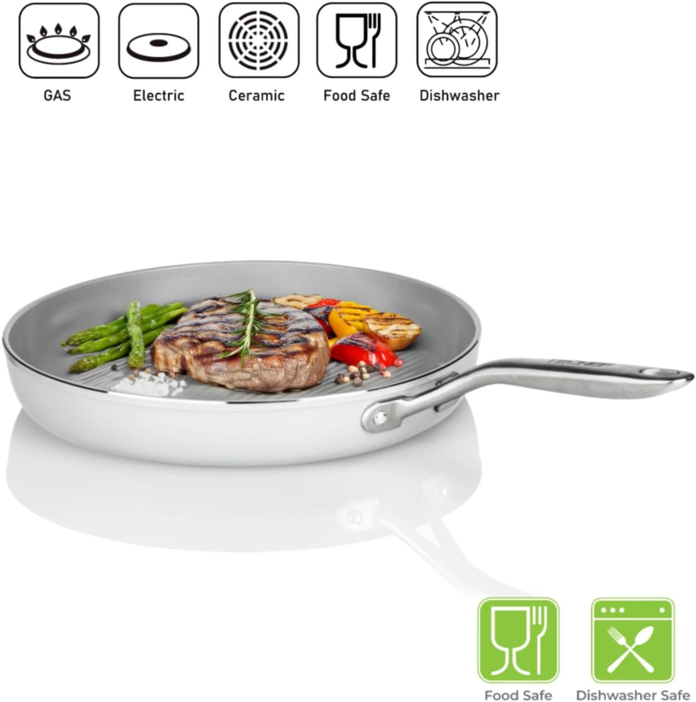 TECHEF CeraTerra - 12" Ceramic Nonstick Grill Pan