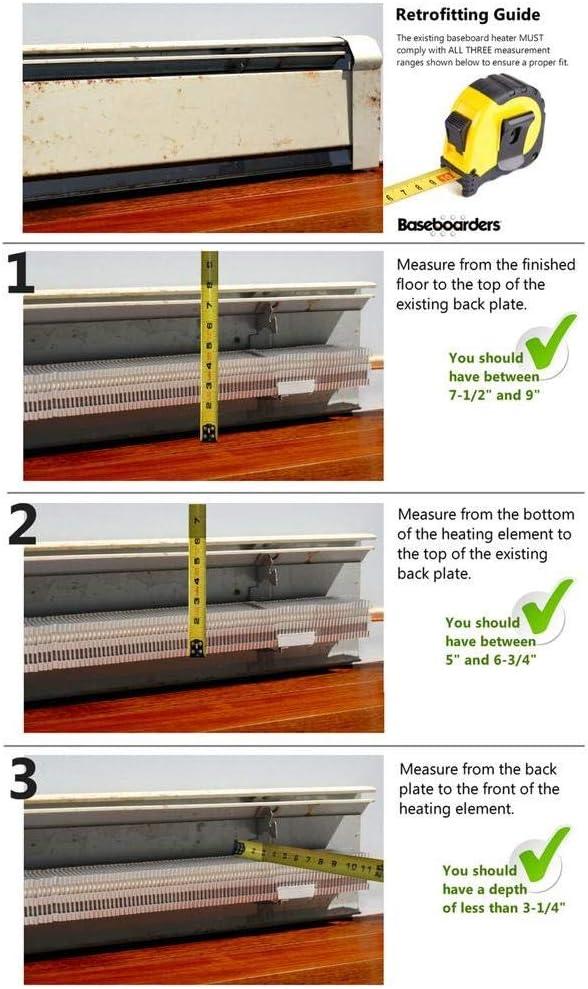 Baseboarders Baseboarders Basic Steel Easy Slip-On Baseboard Heater Cover Coupler - White