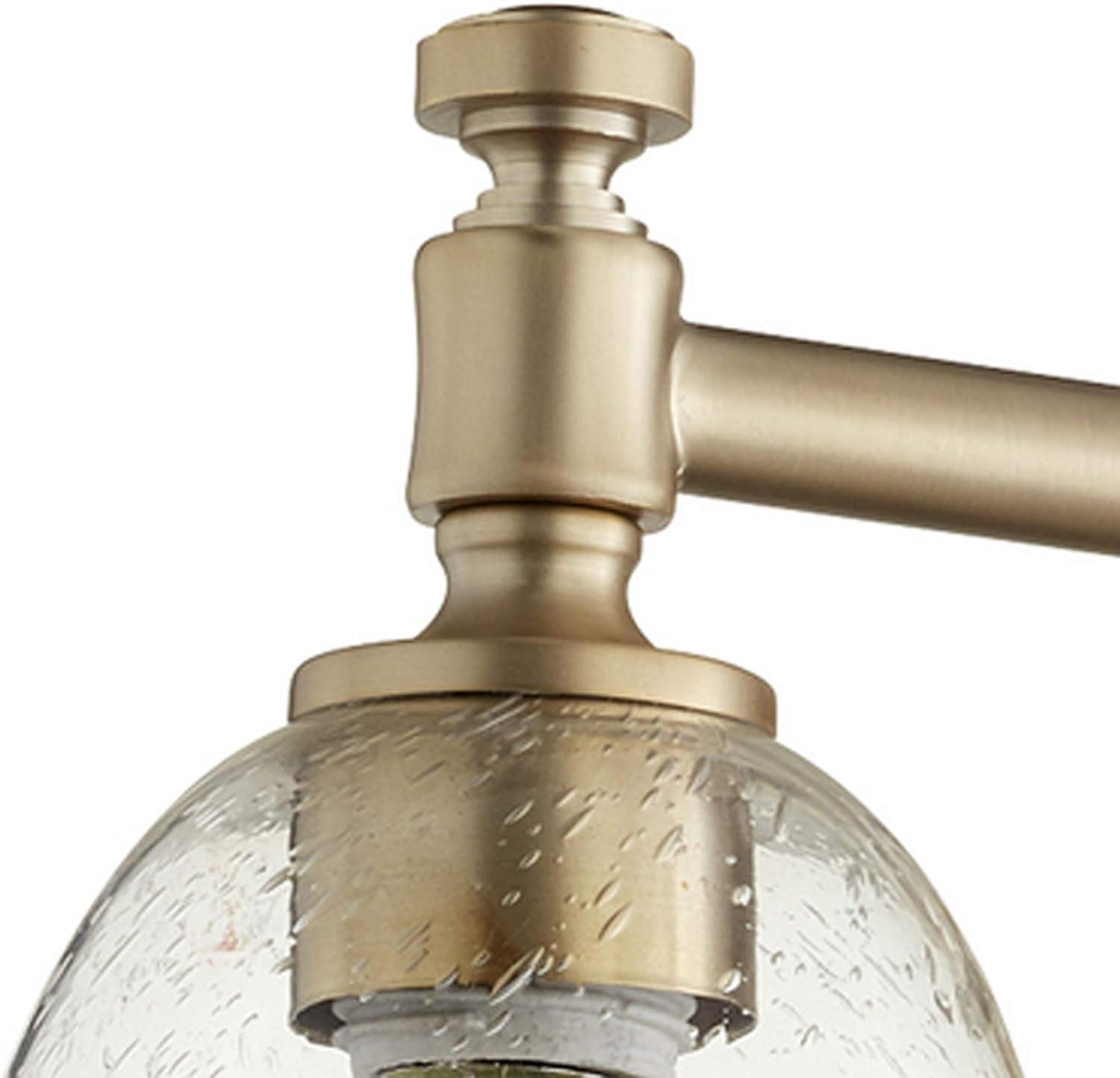 Quorum Lighting Rossington 3-Light Aged Brass Glass Wall Sconce