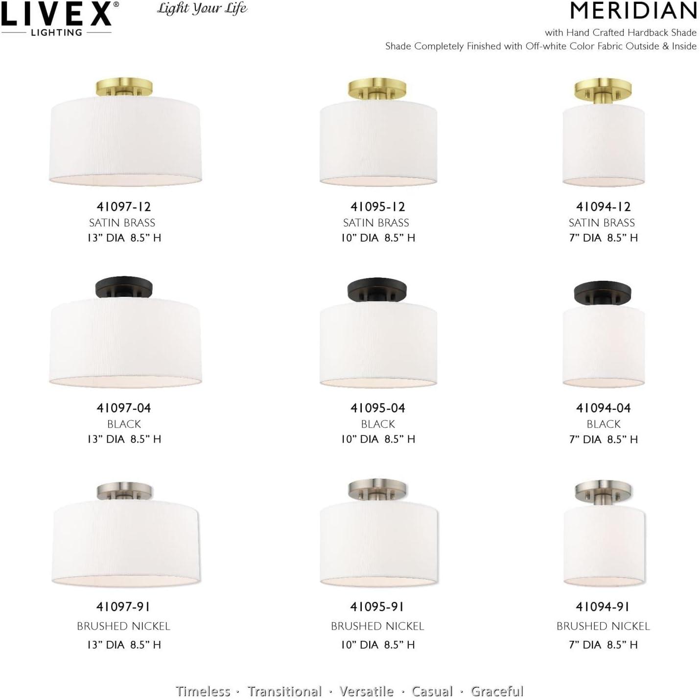 Livex Lighting Meridian 1 - Light Semi-Flush Mount in  Black