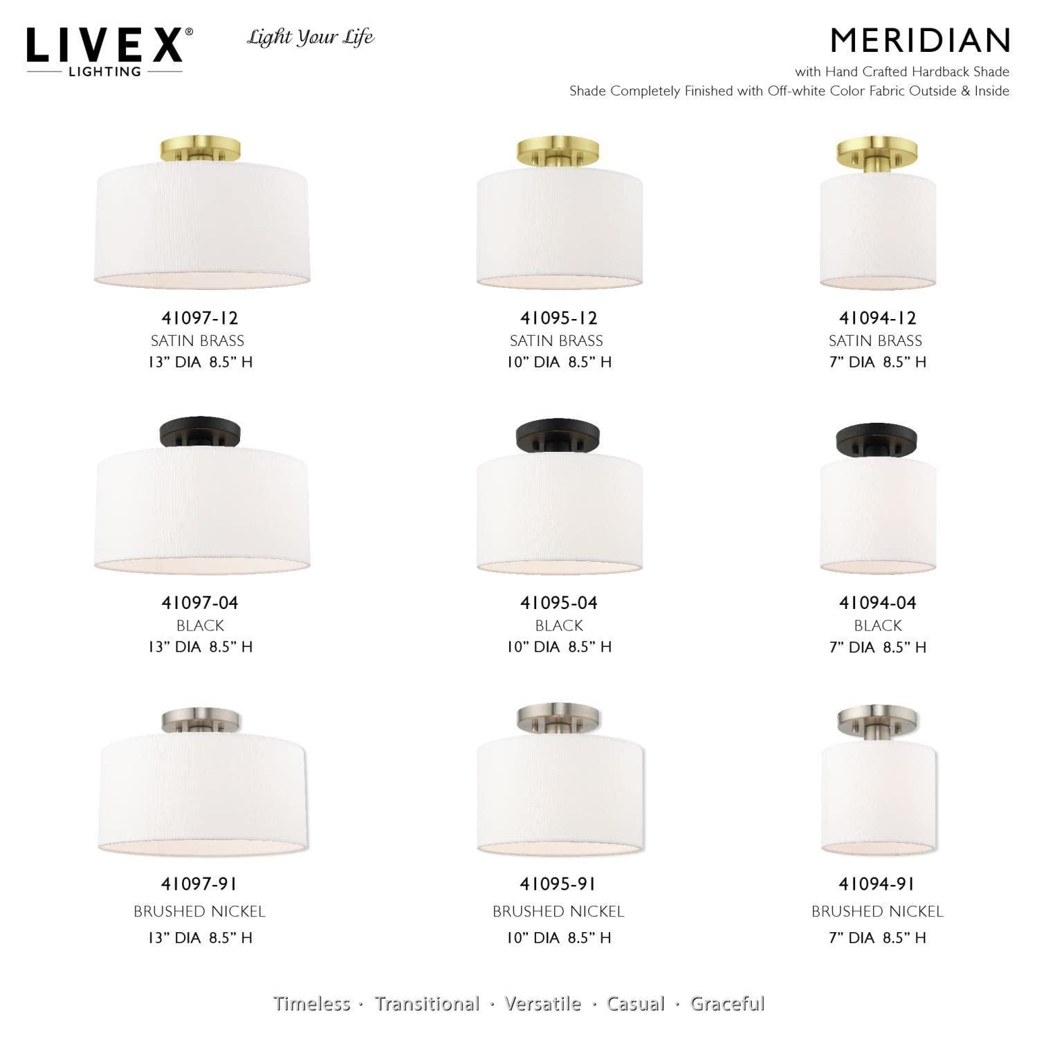 Livex Lighting Meridian 1 - Light Semi-Flush Mount in  Black