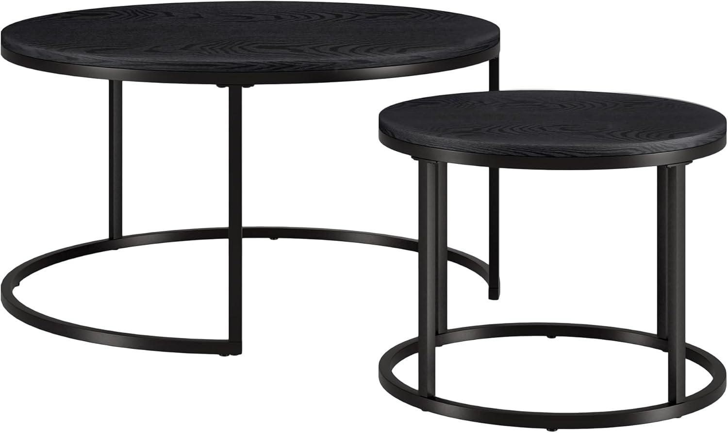 Evelyn&Zoe Watson Round Nested Coffee Table in Blackened Bronze