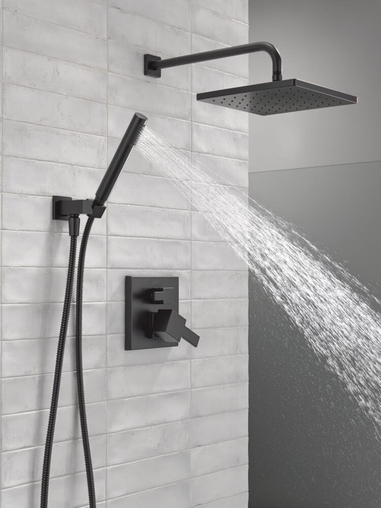 Modern Raincan Square Shower System, Rain Shower Head with Handheld Spray, Shower Faucet Set