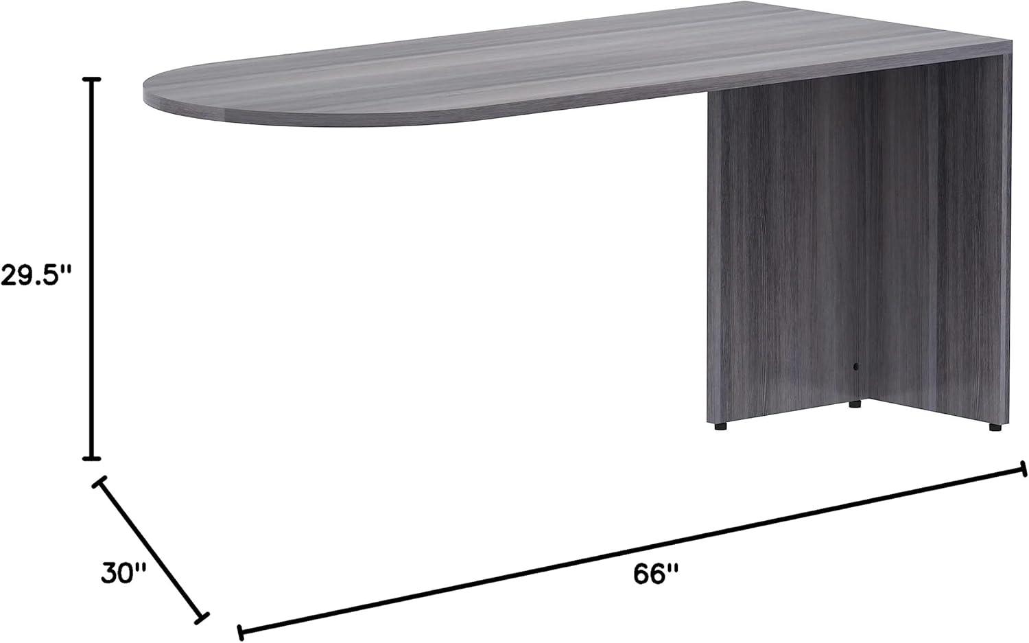 Weathered Charcoal Laminate Peninsula Desk with PVC Edges