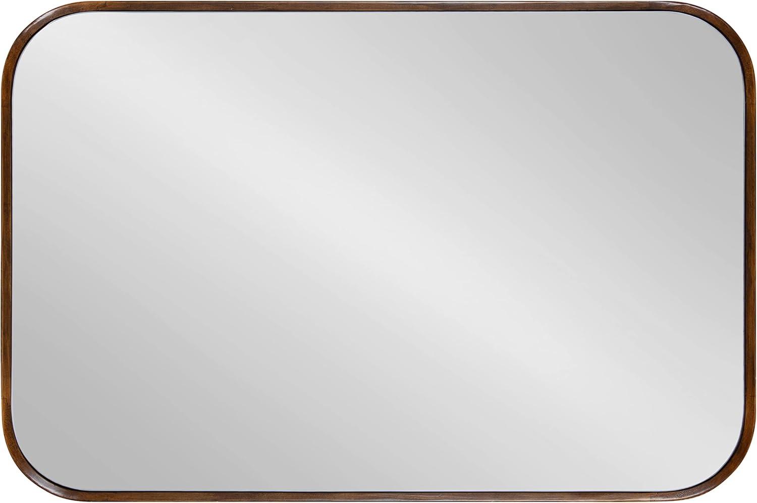 Nordlund Modern Walnut Brown Wood Framed Wall Mirror, 23x35