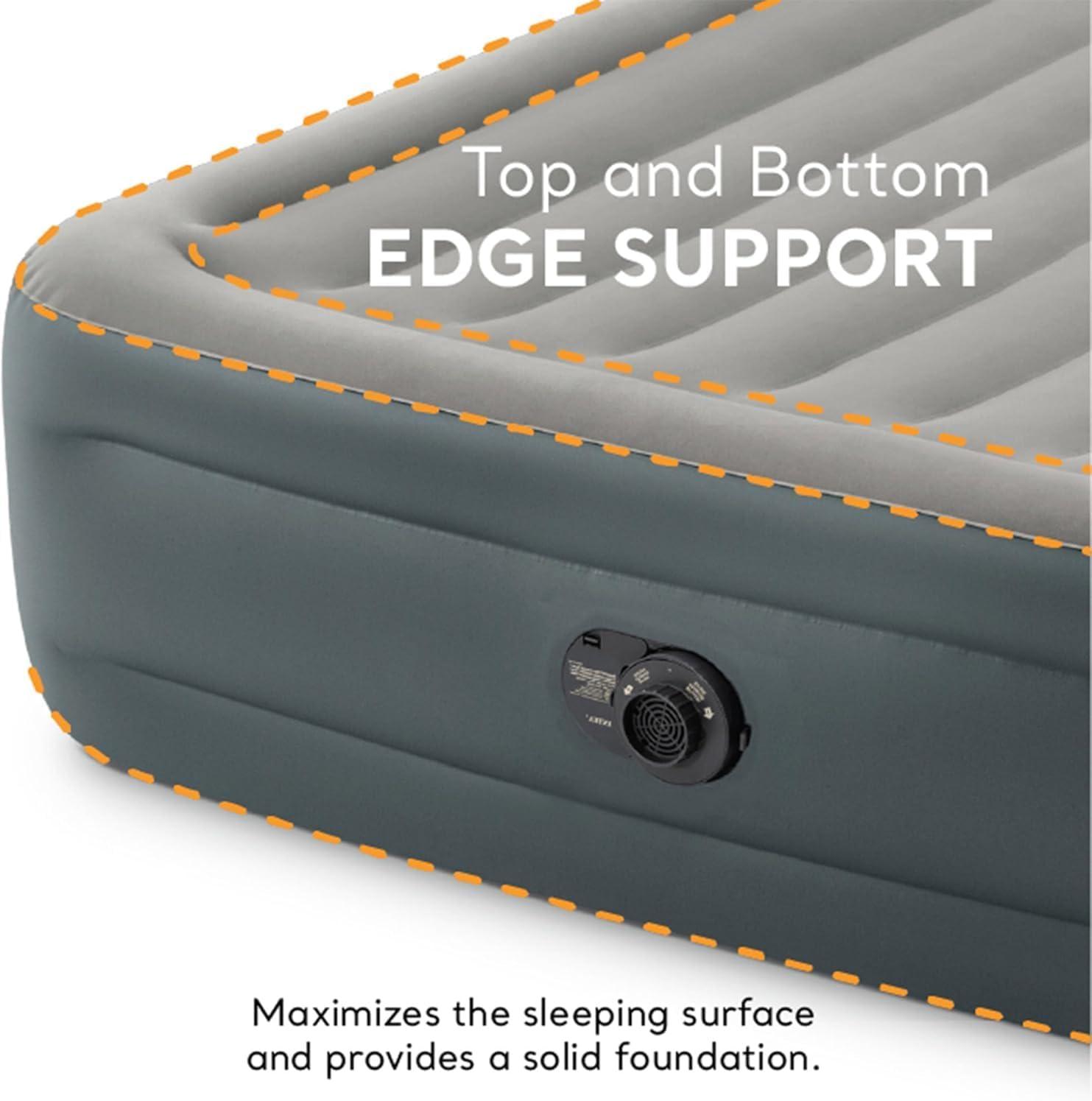 Open Box Intex Dura Beam Rest Blow Up Queen Mattress Air Bed with Built In Pump
