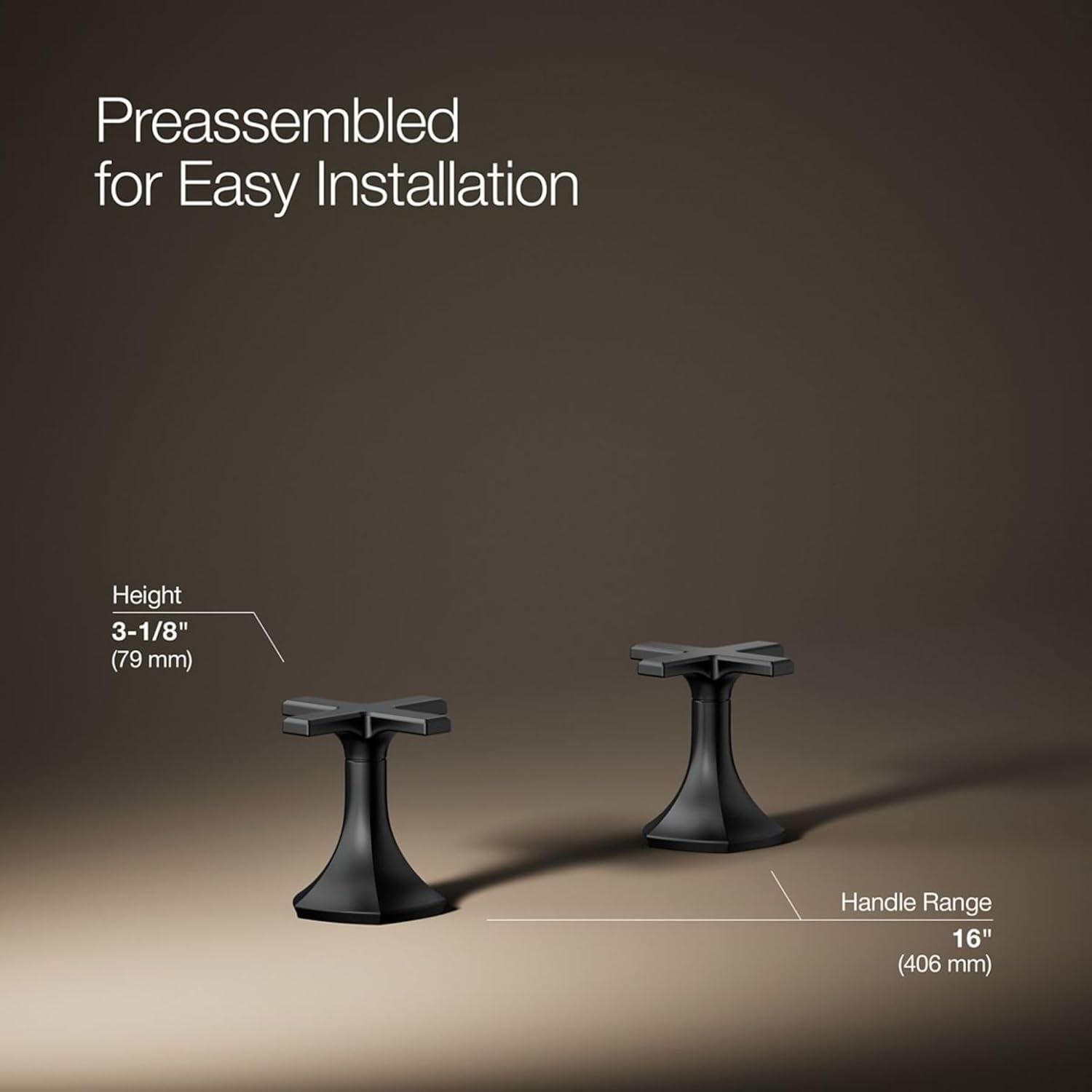 Kohler Occasion Cross Bathroom Sink Faucet Handles, 3.12" H x 3" W K-27010-3-BL