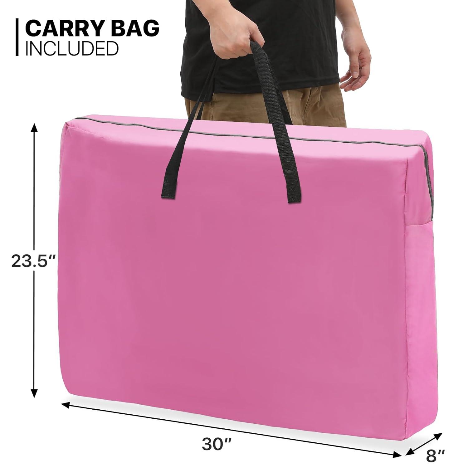 Folding Travel Cot Portable Camping Bed with Pillow & Carry Bag for Beach Indoor & Outdoor Travel