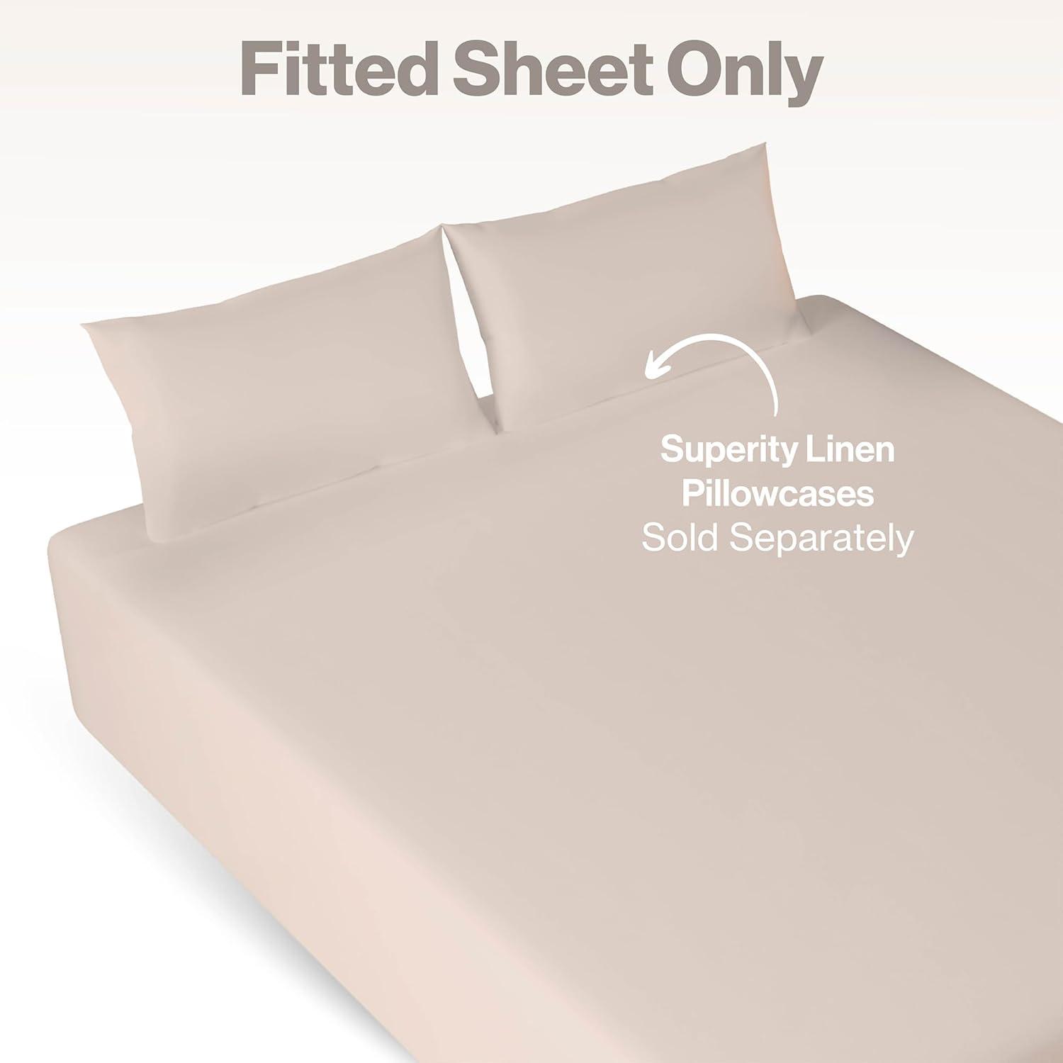 Superity Linen Fitted Sheet - 100% Premium Cotton - 200 Thread Count