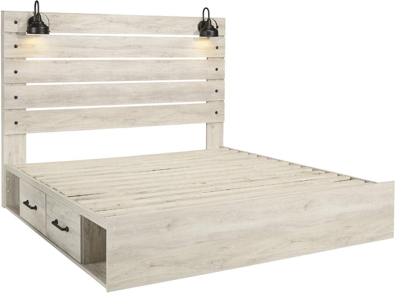 King Frames and Rails Roll Slats Brown - Signature Design by Ashley: Mattress Base