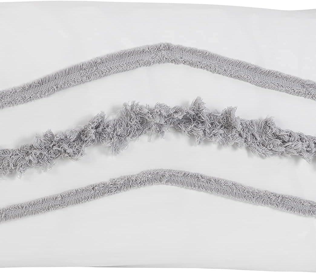 Sweet Jojo Designs Boho Fringe White and Grey Decorative Throw Pillow Covers (Set of 2) by Sweet Jojo Designs (Set of 2)