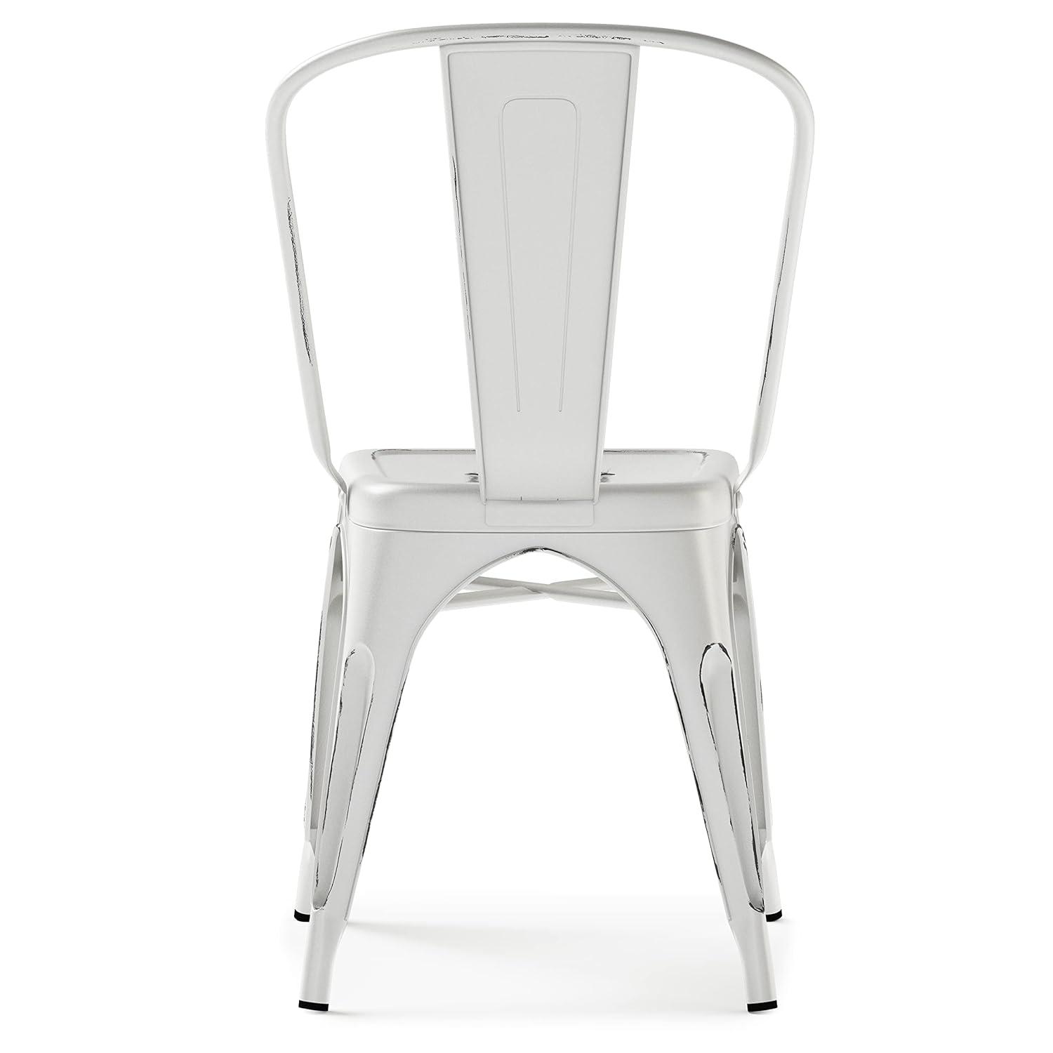 Simpli Home Fletcher Industrial Iron Dining Chair with Stackable Design and Protective Rubber Caps (Set of 2) (Set of 2)