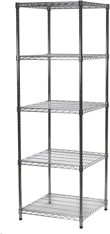 84" Chrome Wire Shelving Unit with Adjustable 5 Tiers