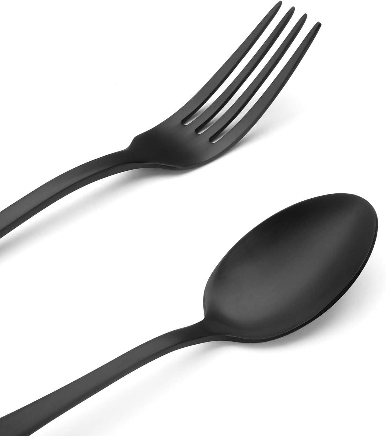 Matte Black 20-Piece Stainless Steel Flatware Set