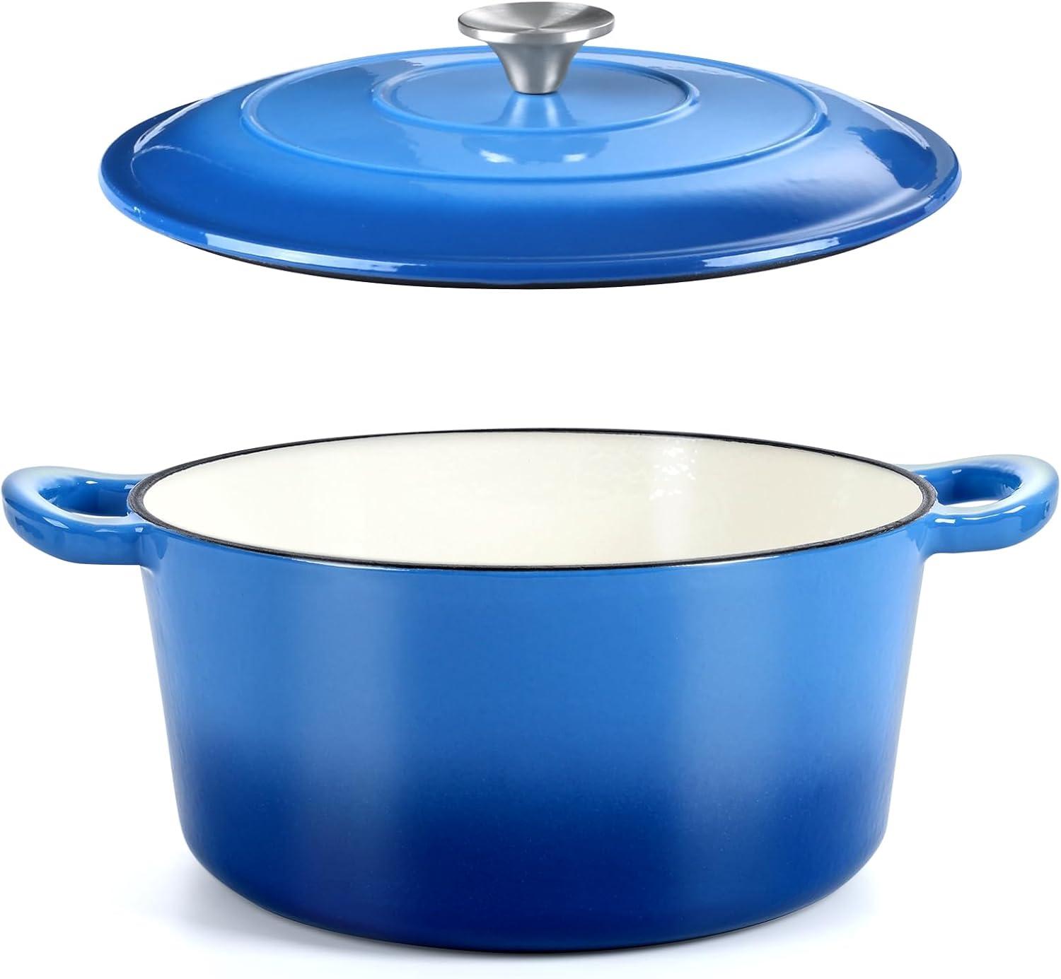 SPECIALTY FLOORING INC Dutch Oven,Enameled Cast Iron Dutch Oven Cooking Pot With Lid & Dual Handles, For Bread Baking Braising Stewing, Heavy Duty & Non Stick, Oven & All Stovetops Safe
