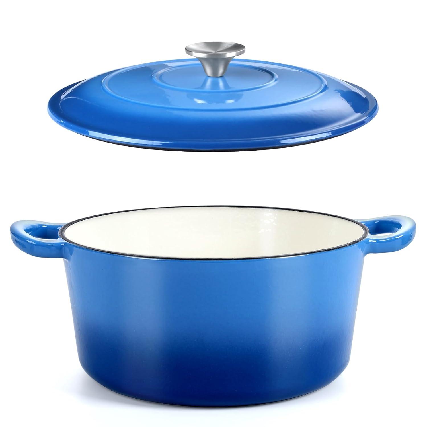 SPECIALTY FLOORING INC Dutch Oven,Enameled Cast Iron Dutch Oven Cooking Pot With Lid & Dual Handles, For Bread Baking Braising Stewing, Heavy Duty & Non Stick, Oven & All Stovetops Safe