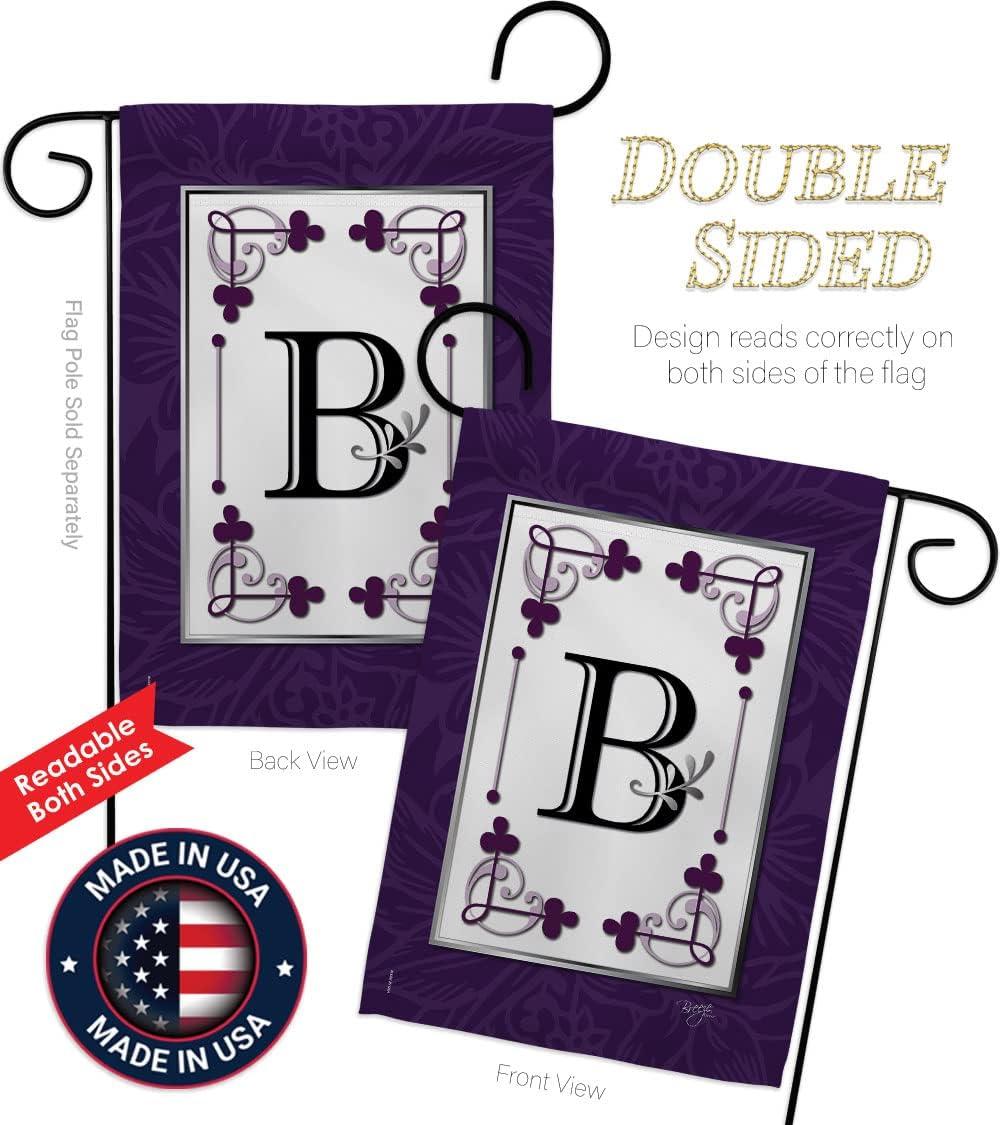 Breeze Decor 80002 Classic B Monogram 2-Sided Impression Garden Flag - 13 x 18.5 in.