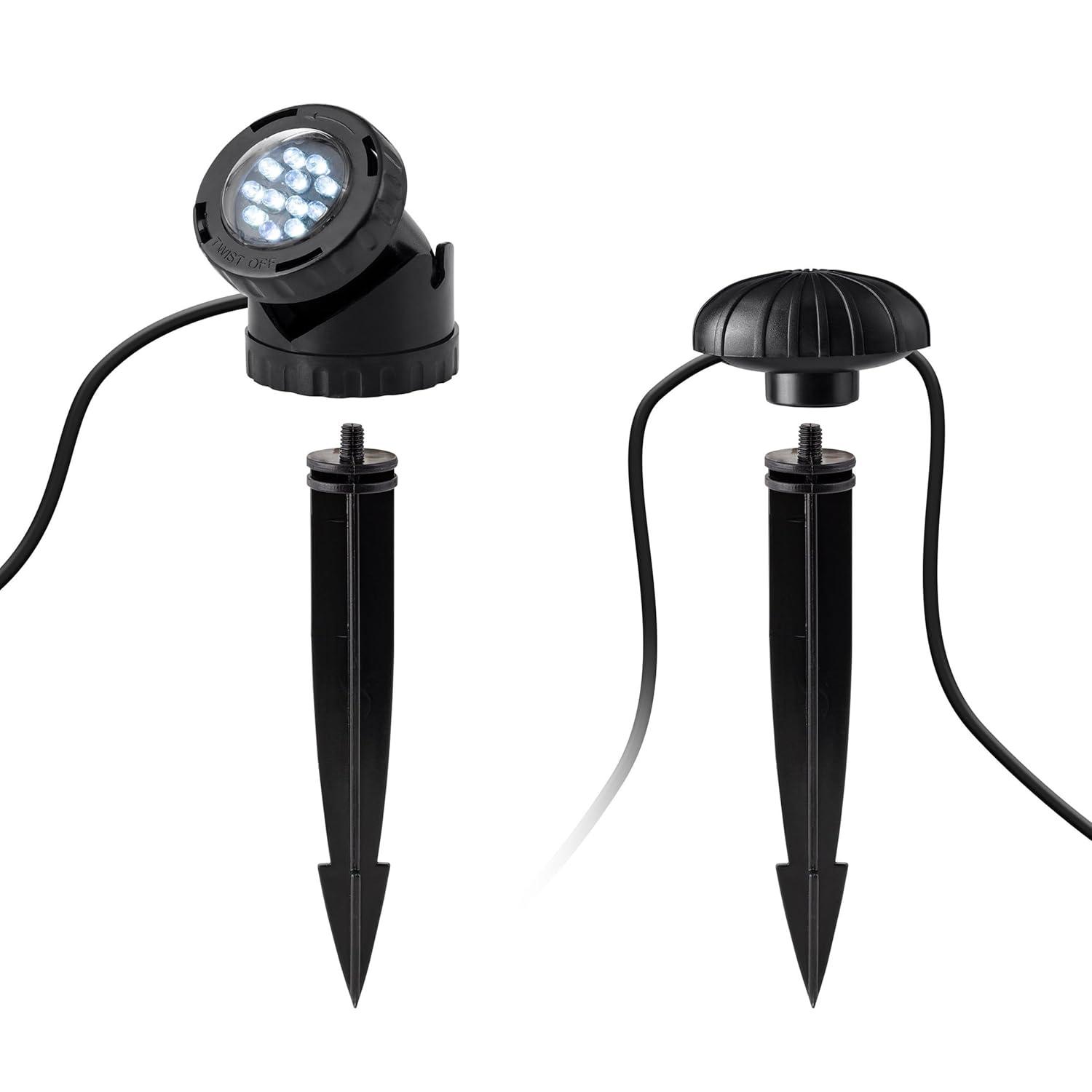 LED Submersible Light with Photocell & Transformer - Alpine Corporation: Weather-Resistant, Electric Powered Landscape Ground Spotlight