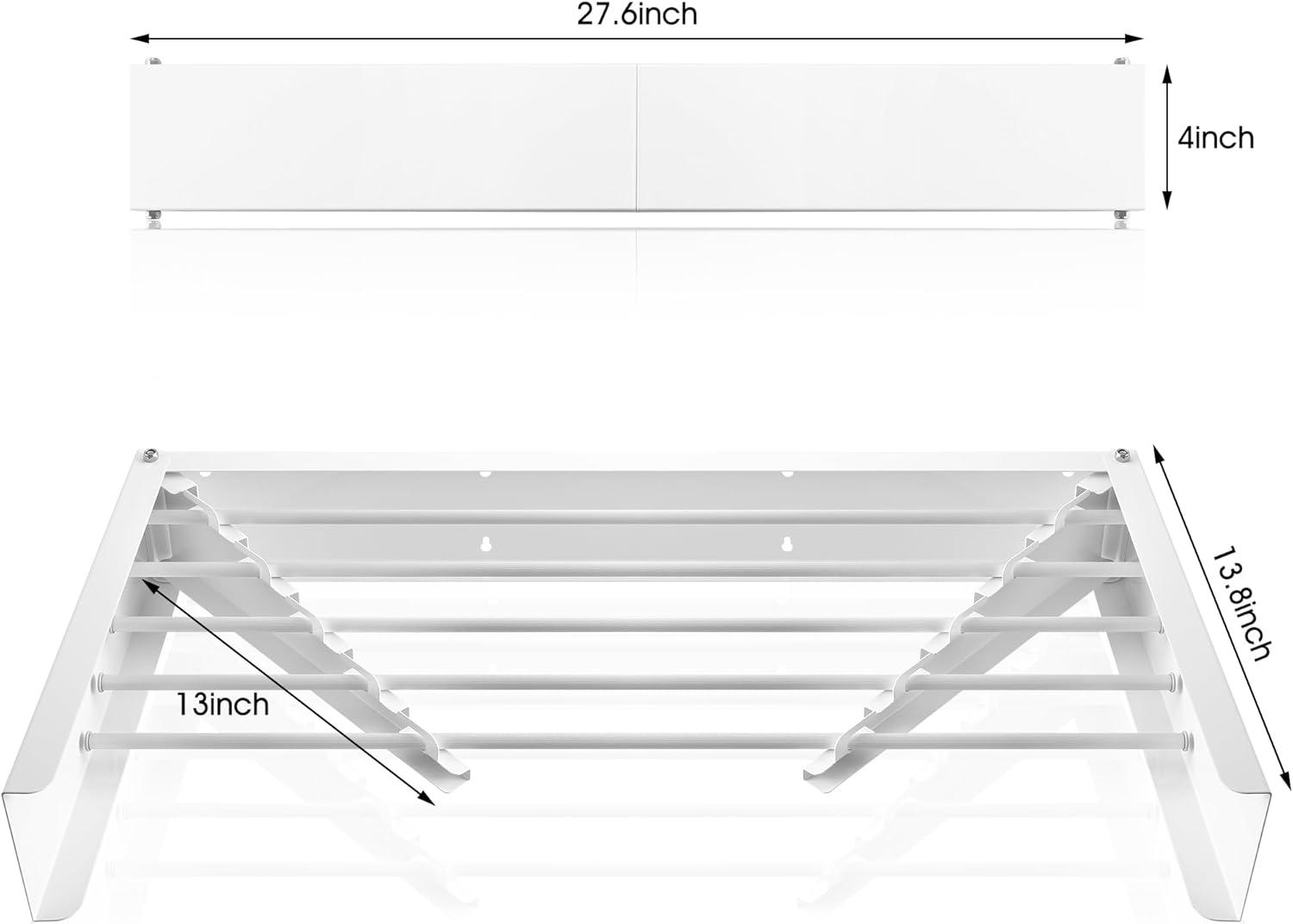 Rebrilliant Wall Mounted Drying Rack,Drying Rack Clothing,Clothes Drying Rack Wall Mounted,Collapsible Drying Racks For Laundry,Laundry Drying Rack,Wall Mounted Clothes Rack(28"-White)