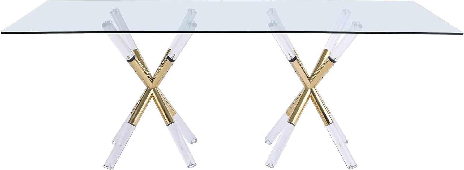 Meridian Furniture Mercury Rectangular Tempered Glass Top Dining Table