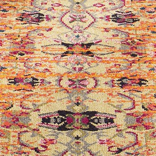 Monaco MNC209 Power Loomed Indoor Area Rug - Orange/Multi - 6'7" round - Safavieh.