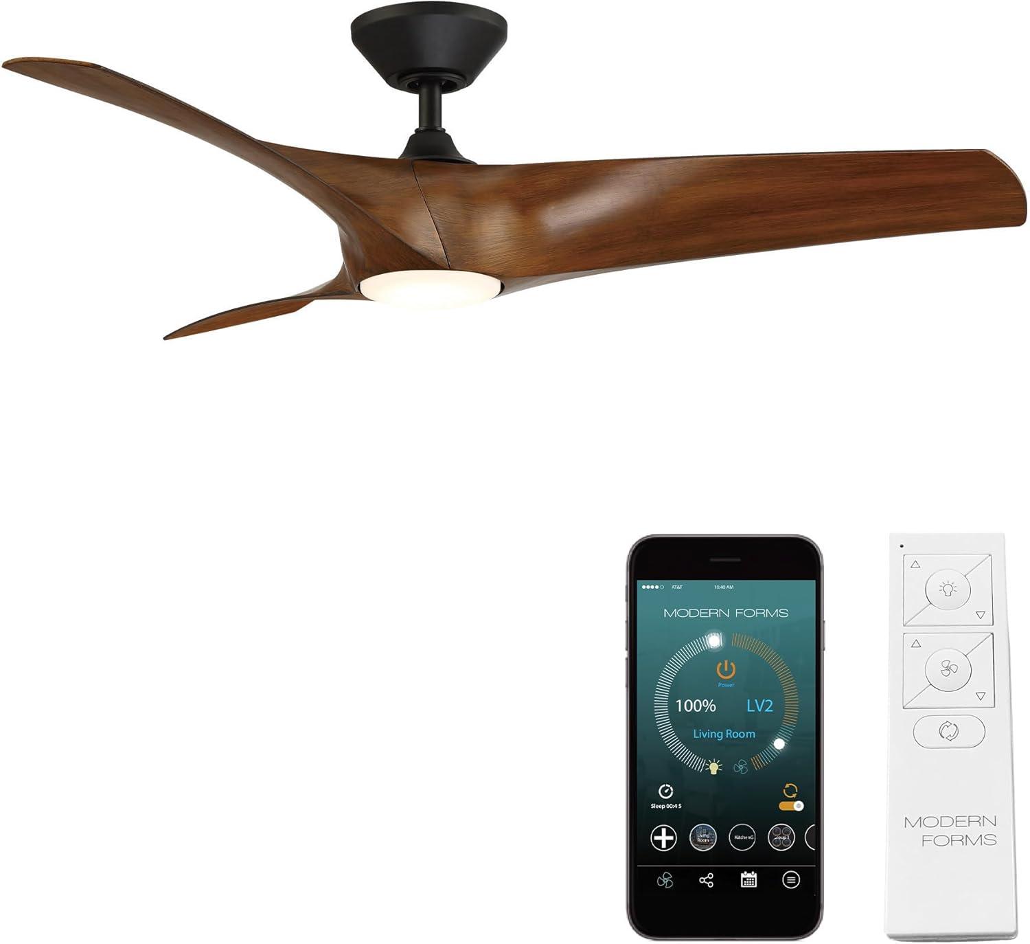 Zephyr 3 - Blade Outdoor/Indoor Smart Ceiling Fan with 2700K-3000K-4000K-5000K Selectable LED Light Kit and Remote Control Included