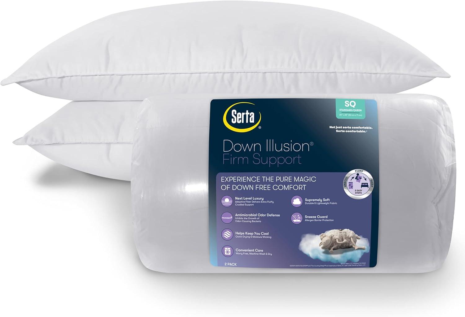 White Hypoallergenic Polyester Medium Density Pillow 2-Pack