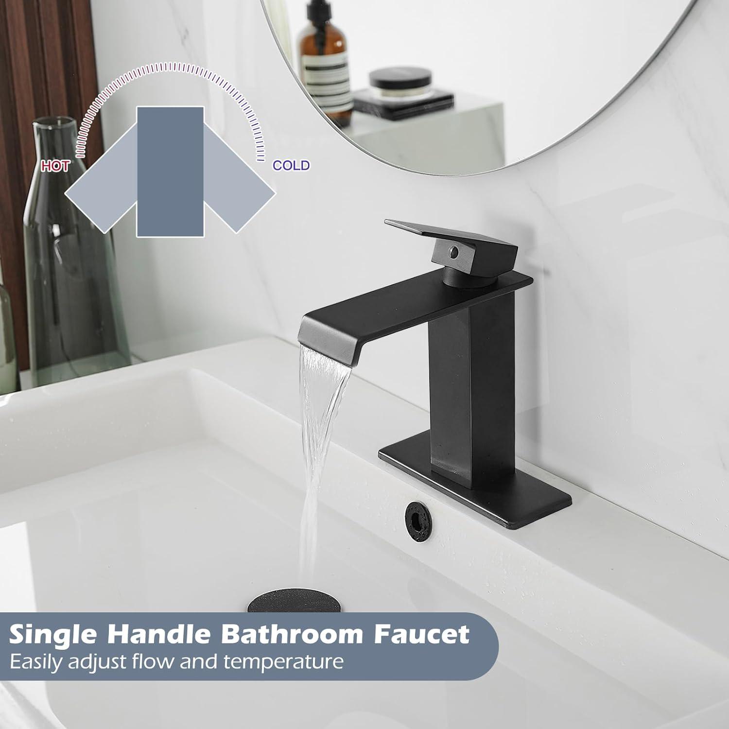 Single-Hole Single-handle Bathroom Faucet with Drain Assembly