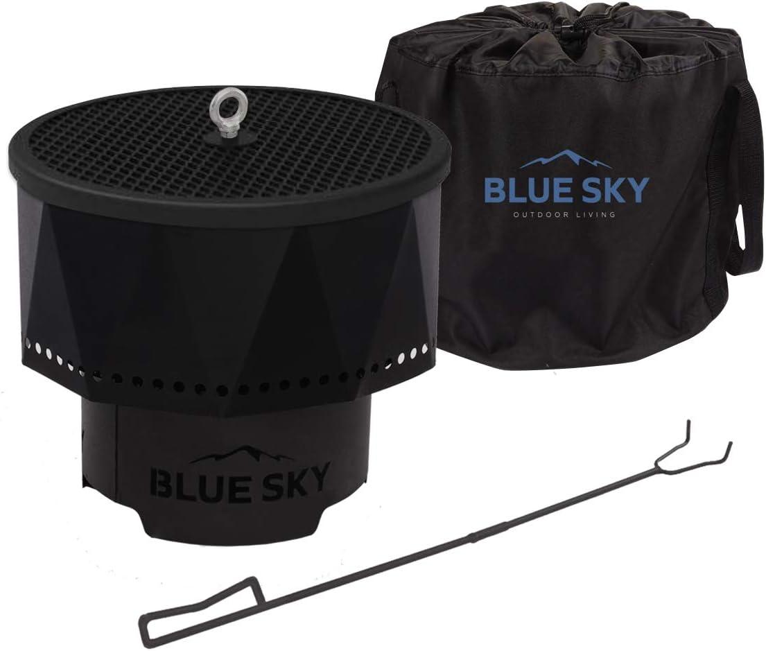 Blue Sky Outdoor Living Round Steel Wood Burning Smokeless Fire Pit